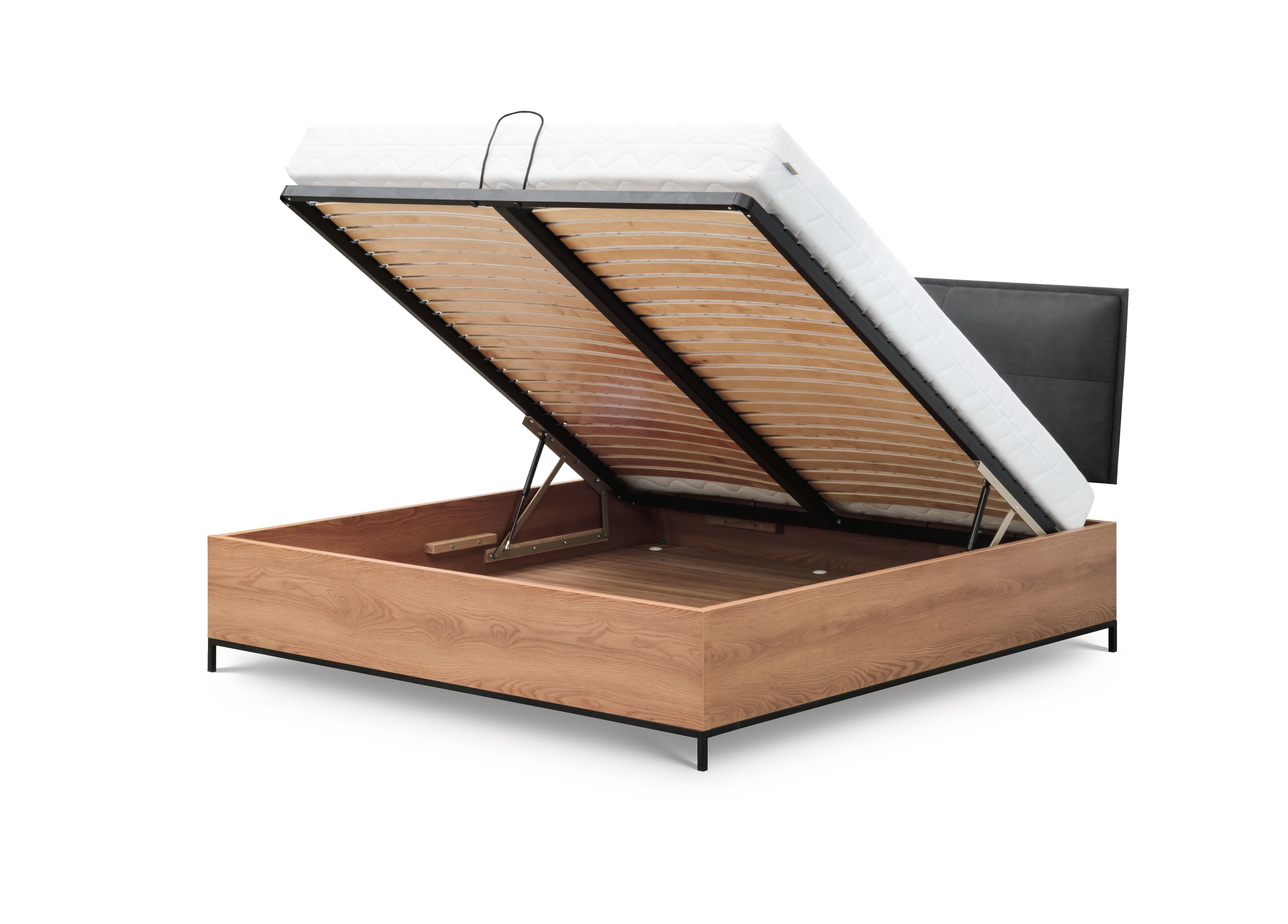 NE Loft Caramel – Bett mit Stauraum 140 x 200 cm