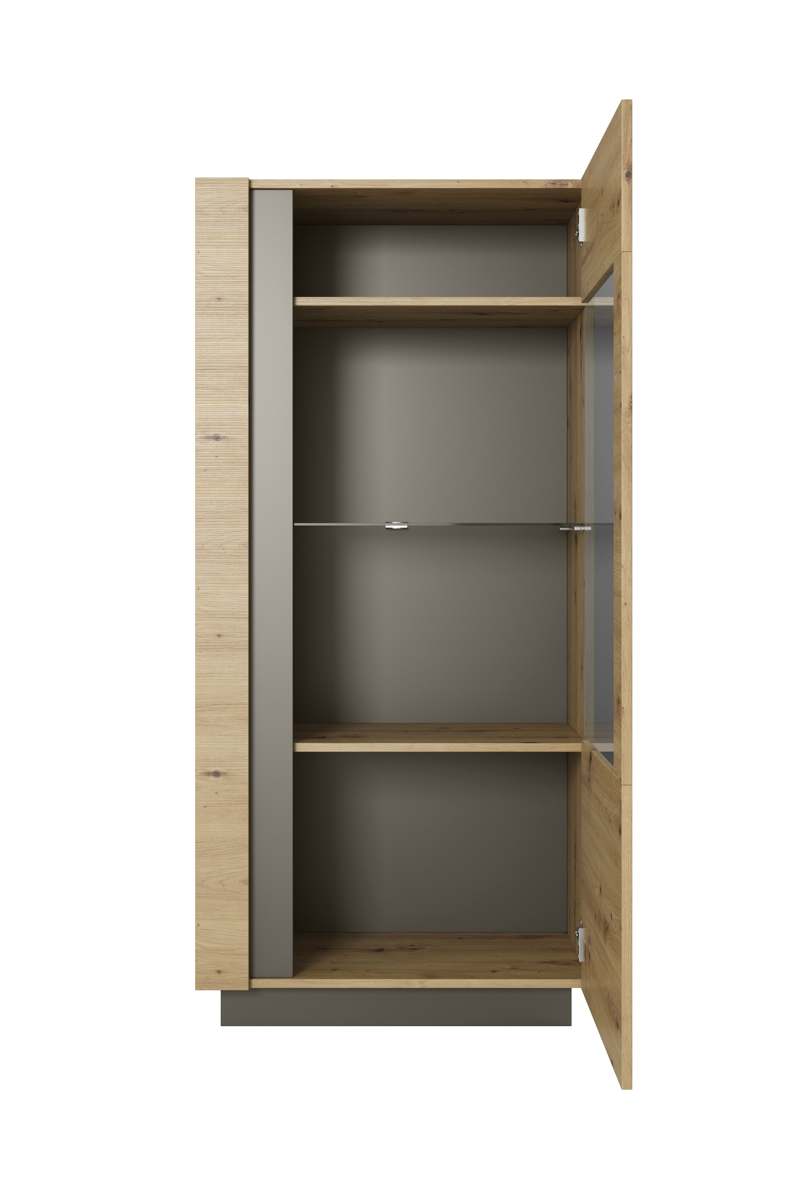 Lask ARCO Vitrine 72 – 72 x 40 x 154 cm – Artisan Eiche