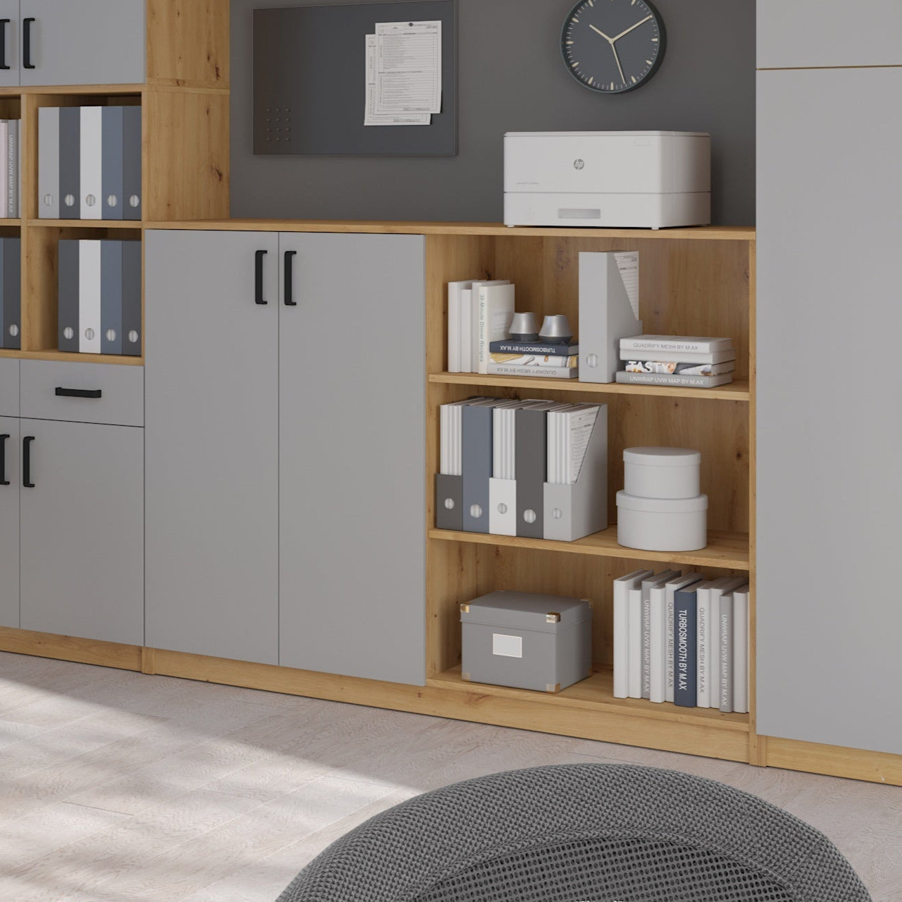 LE Malta 850 2F Sideboard in Hellgrau &amp; Artisan-Eiche