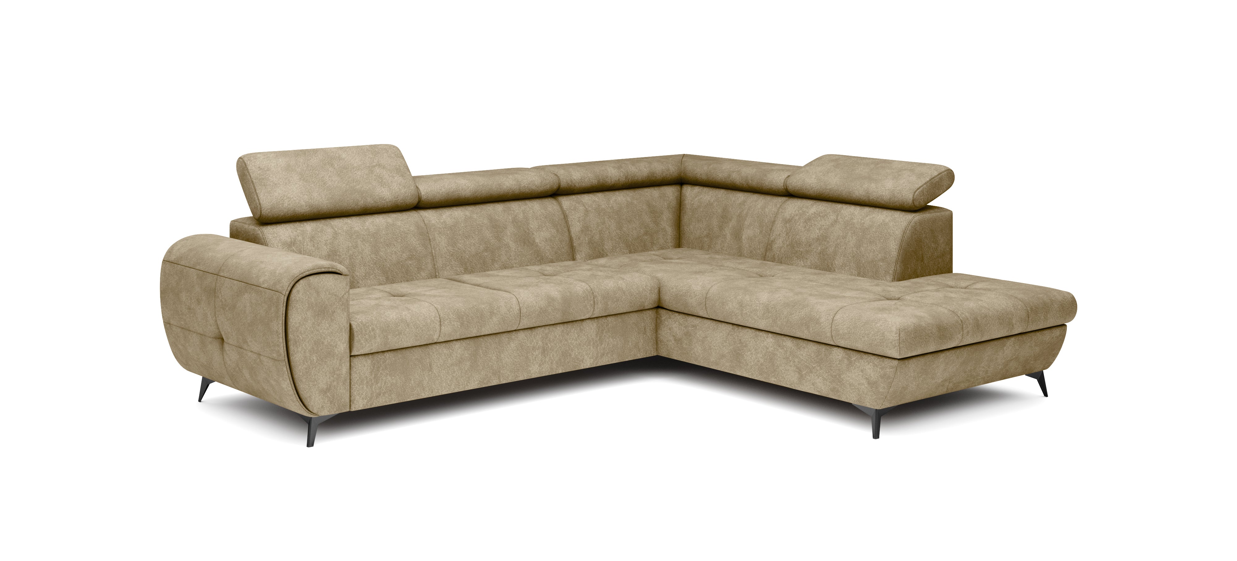 Lask MONA PIK Corner Sofa Bed with Adjustable Headrests – 260 x 217 cm – Left or Right Configuration