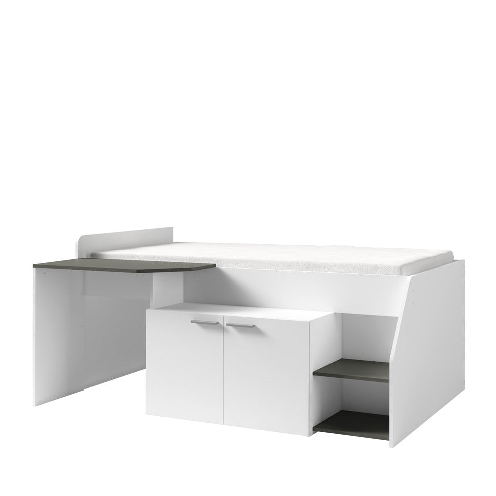 MO Multi 38 Bett mit Schreibtisch – Weiß