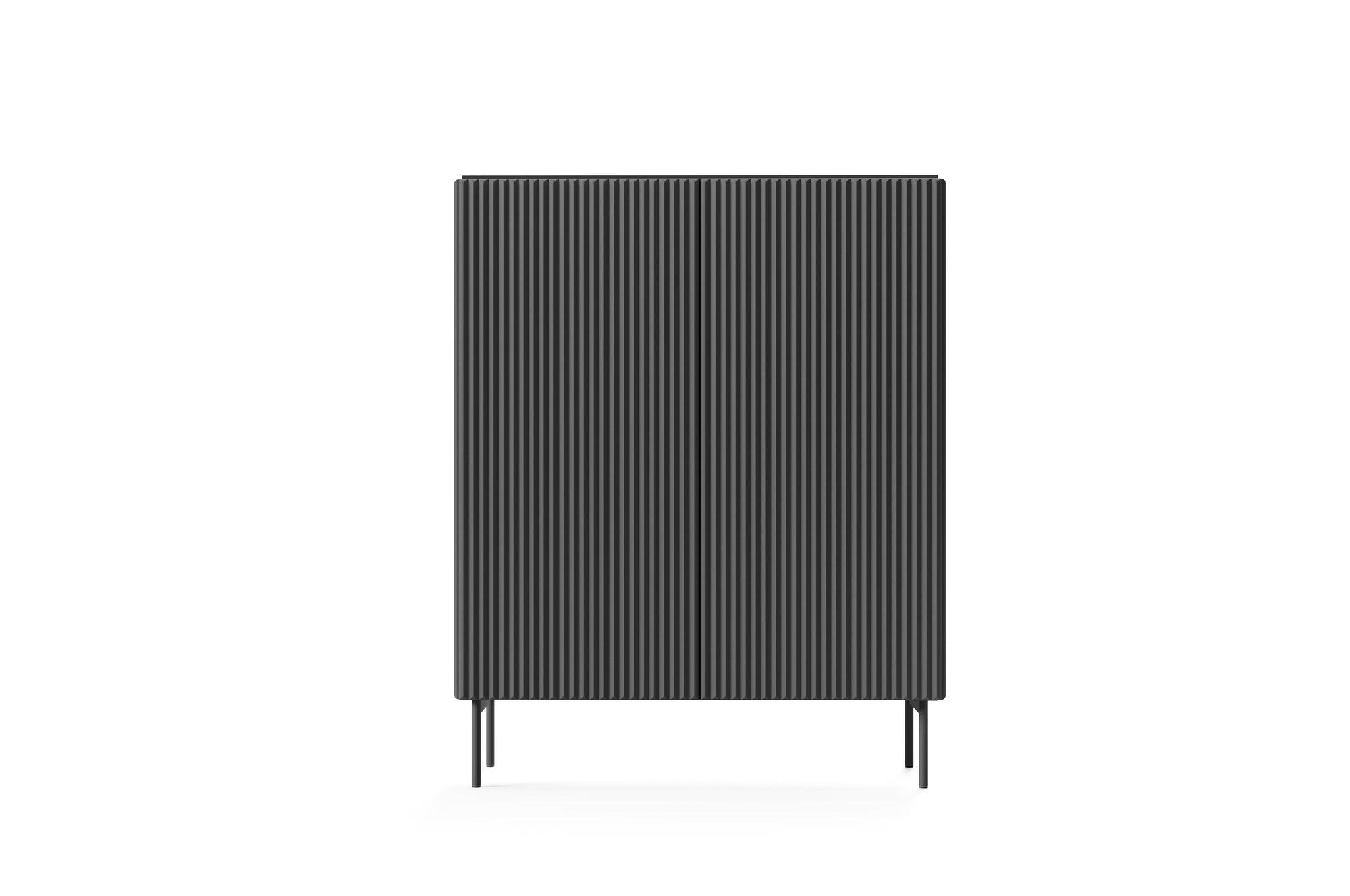 Lask Multi Black – Hohes Sideboard mit 2 Türen (98,6 × 123 × 39,8 cm)
