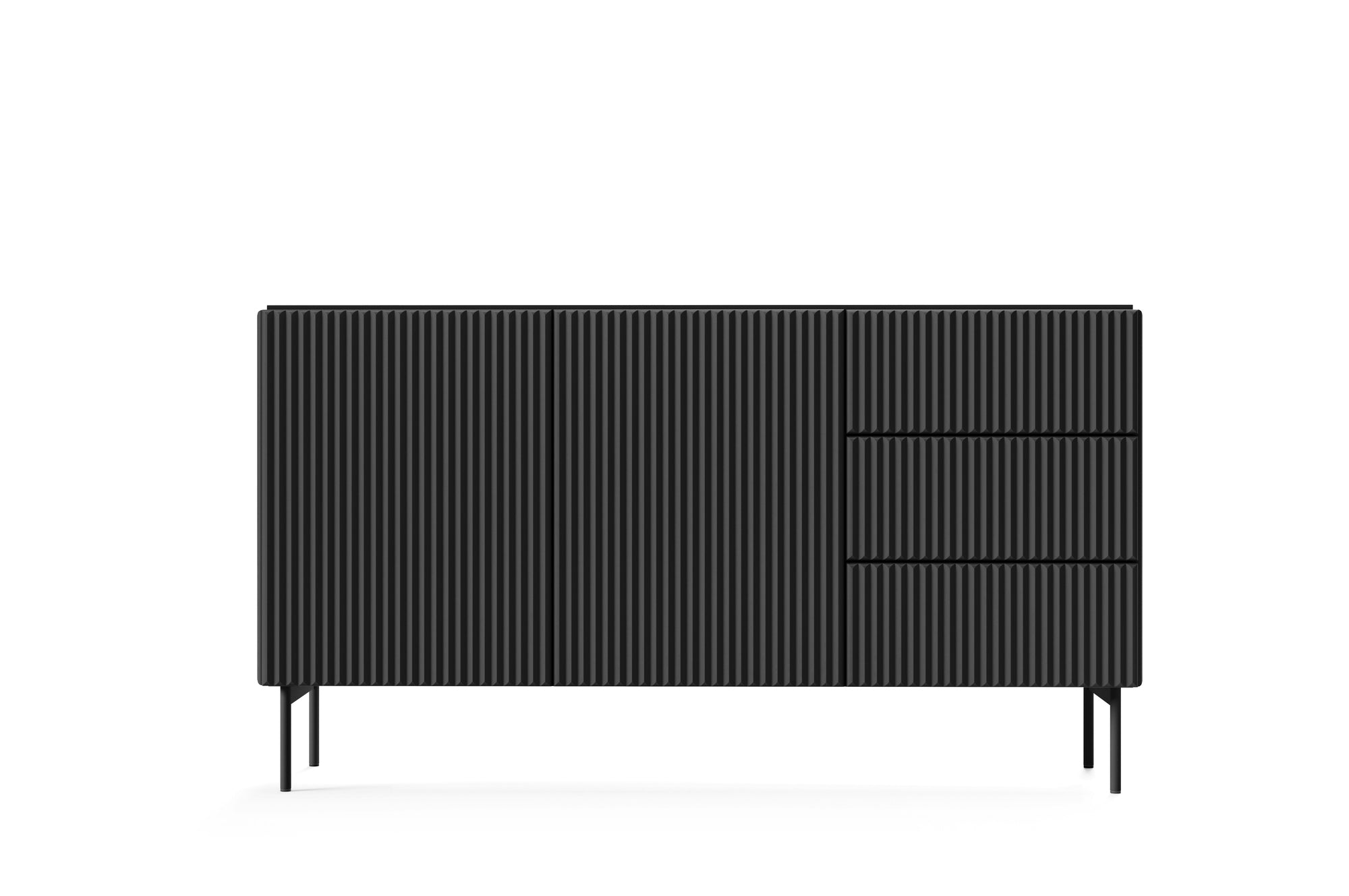 Lask Multi Black – Sideboard 147 cm mit 2 Türen und 3 Schubladen (147 × 81,2 × 39,8 cm)