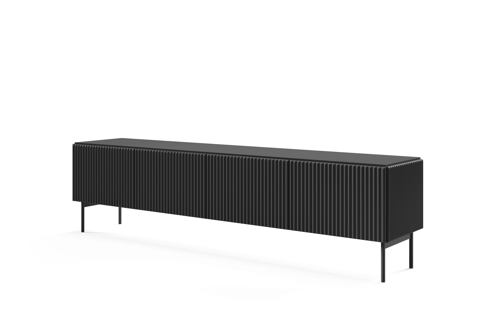 Lask Multi Black – TV Cabinet 195 cm with 4 Doors (195.2 × 51.2 × 39.8 cm)