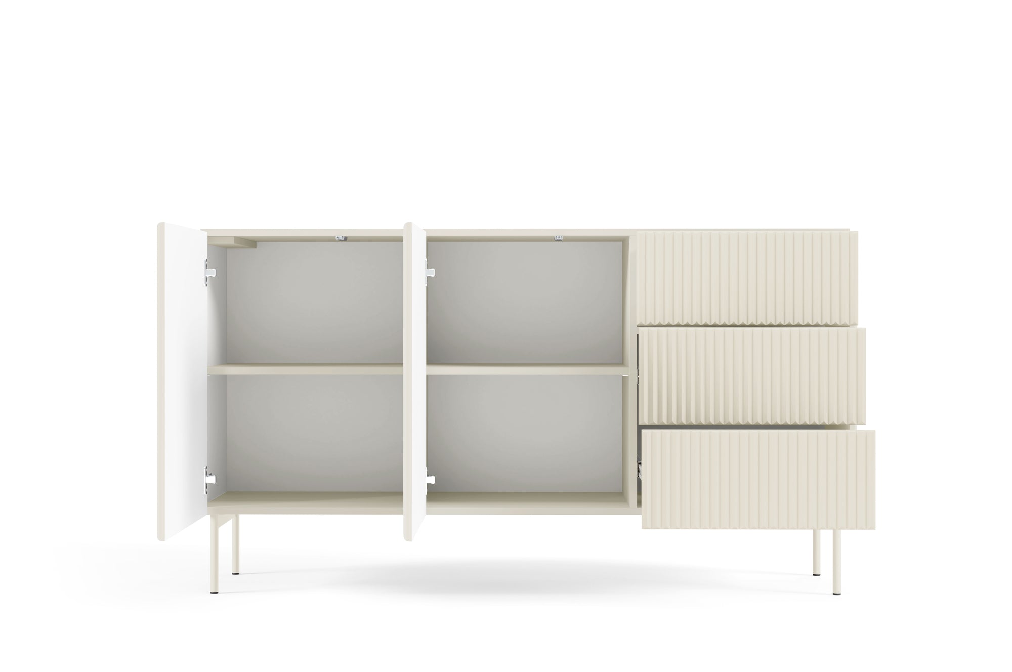 Lask Multi Cashmere – Sideboard 147 cm mit 2 Türen und 3 Schubladen (147 × 81,2 × 39,8 cm)