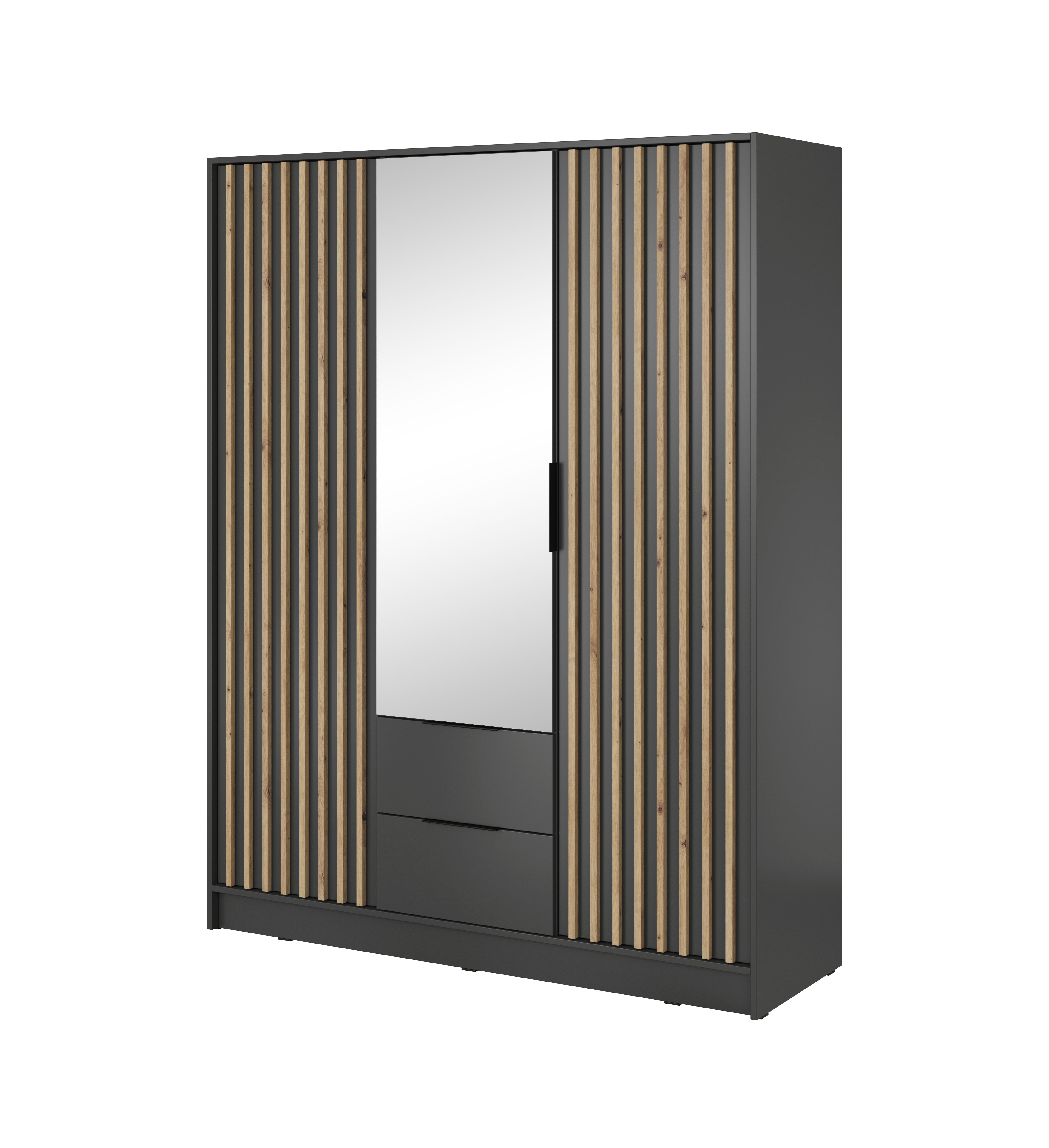 3D-Garderobe Nelly mit Spiegel Graphit