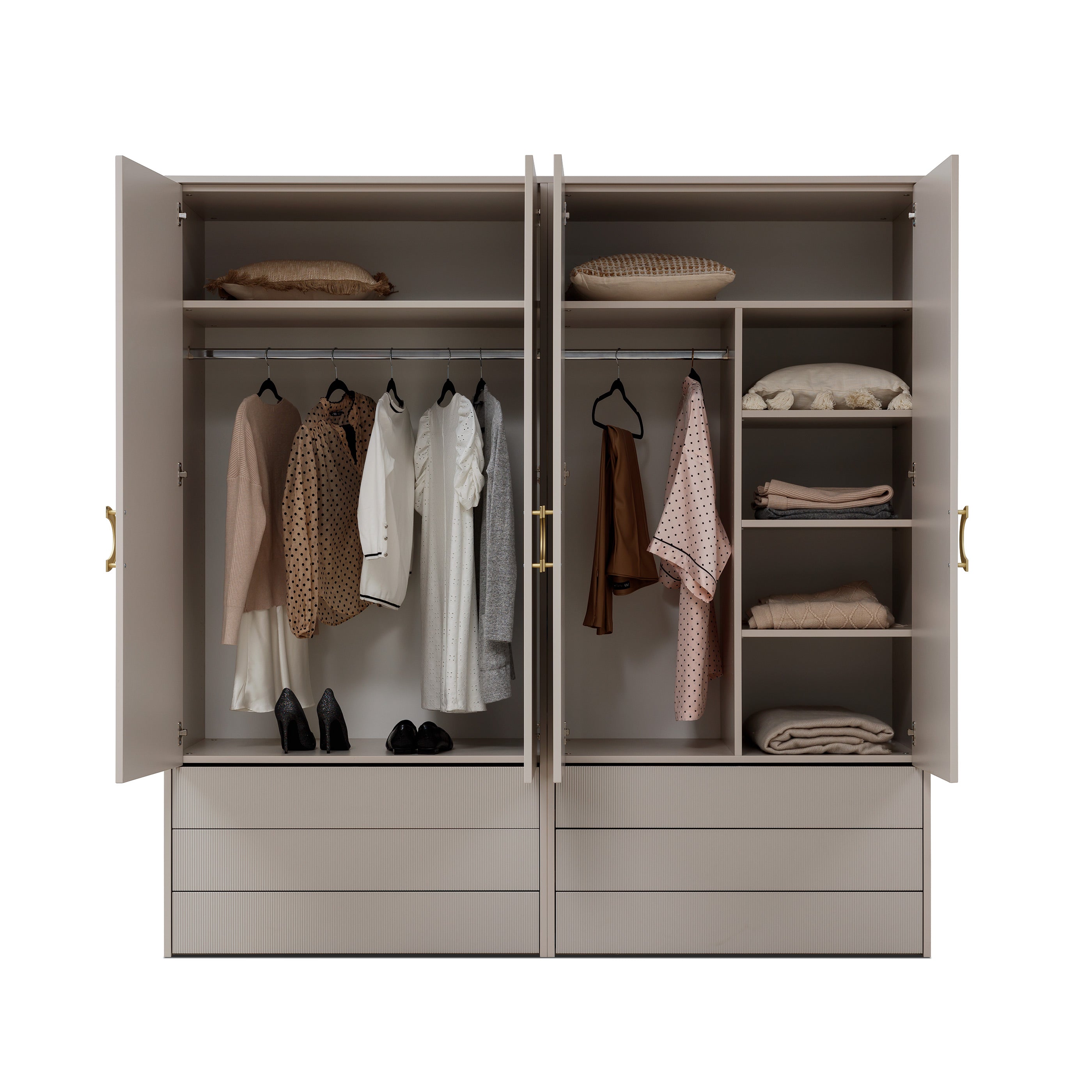 NE Nubo Kleiderschrank 2 Türen 3 Schubladen - 100 cm