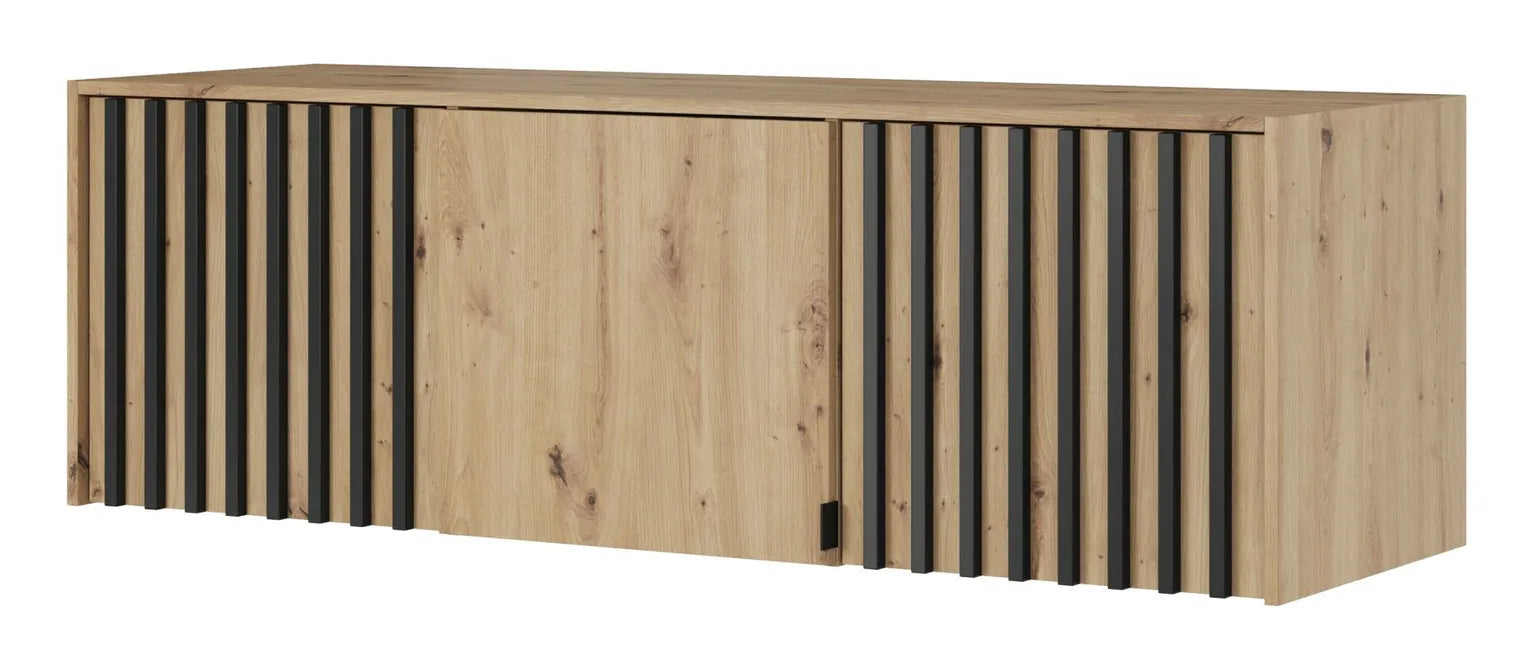 NELLY 3D-SCHRANK-ERWEITERUNG EICHE ARTISAN / SCHWARZE LAMELLEN