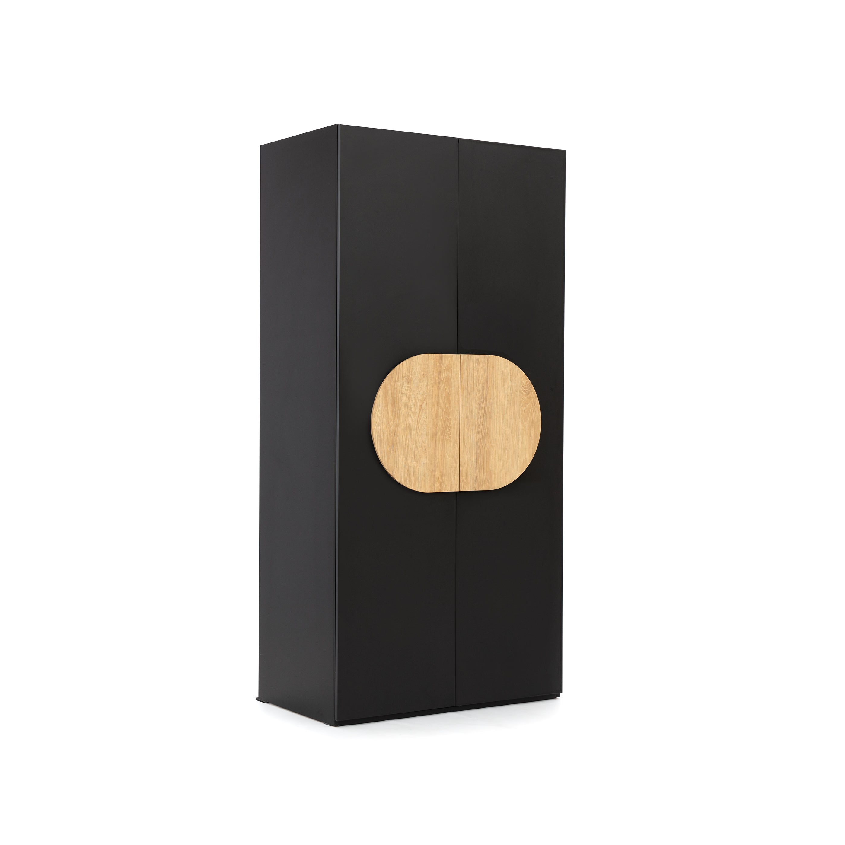 NE Ovalo Kleiderschrank – 2 Türen – 100 cm (mit Einlegeböden und einer Kleiderstange)