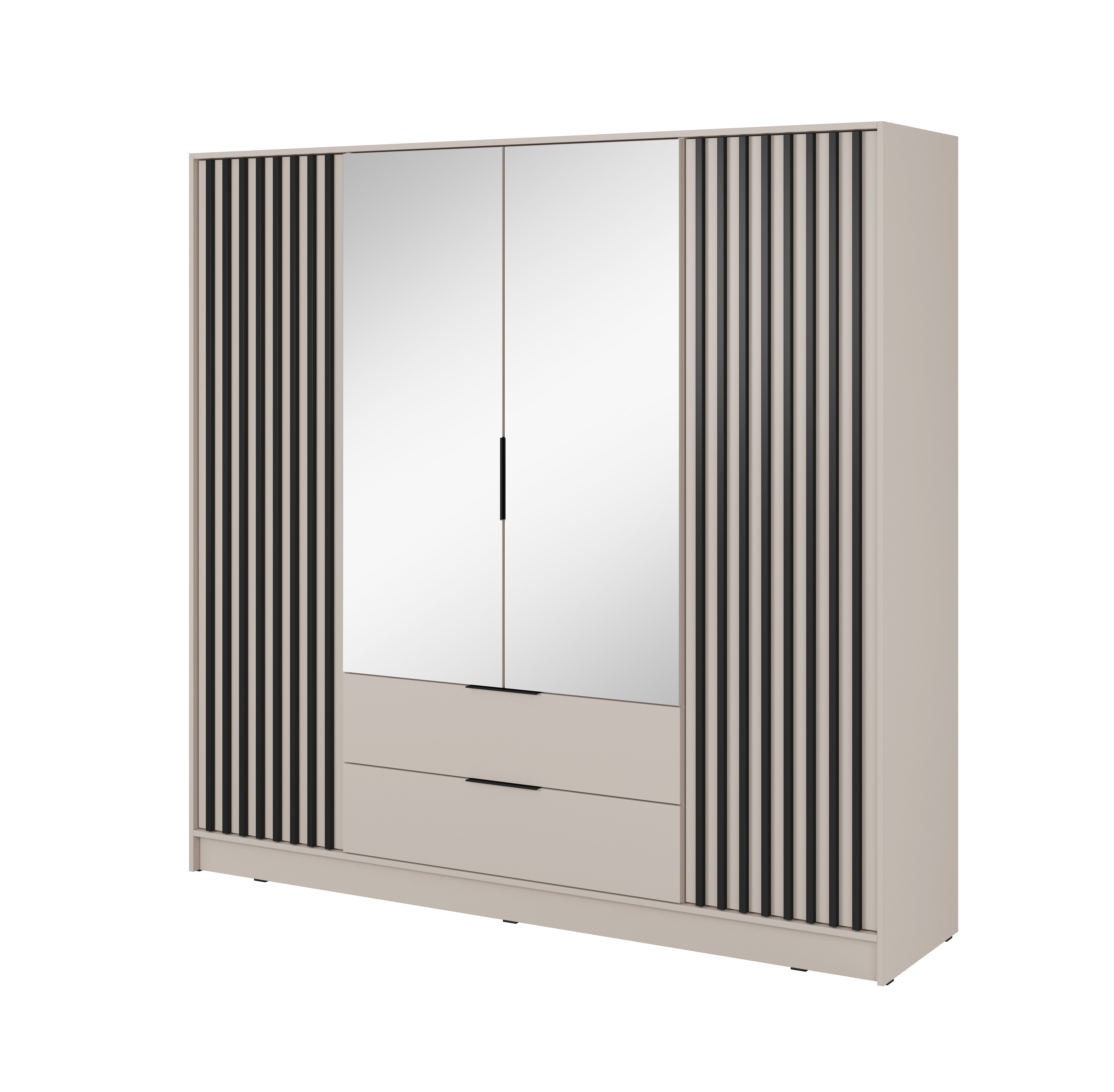Nelly 4D Kleiderschrank mit Spiegel Kaschmir
