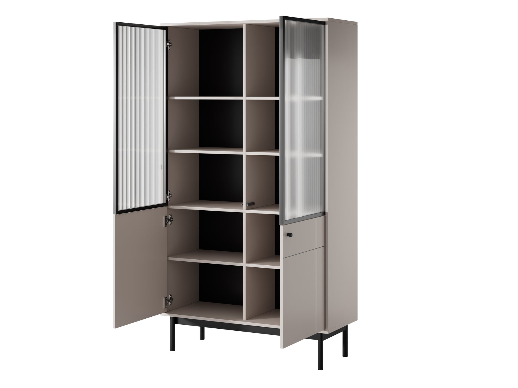 PI Japandi Bücherregal mit Glasfront WT104 in Kaschmir