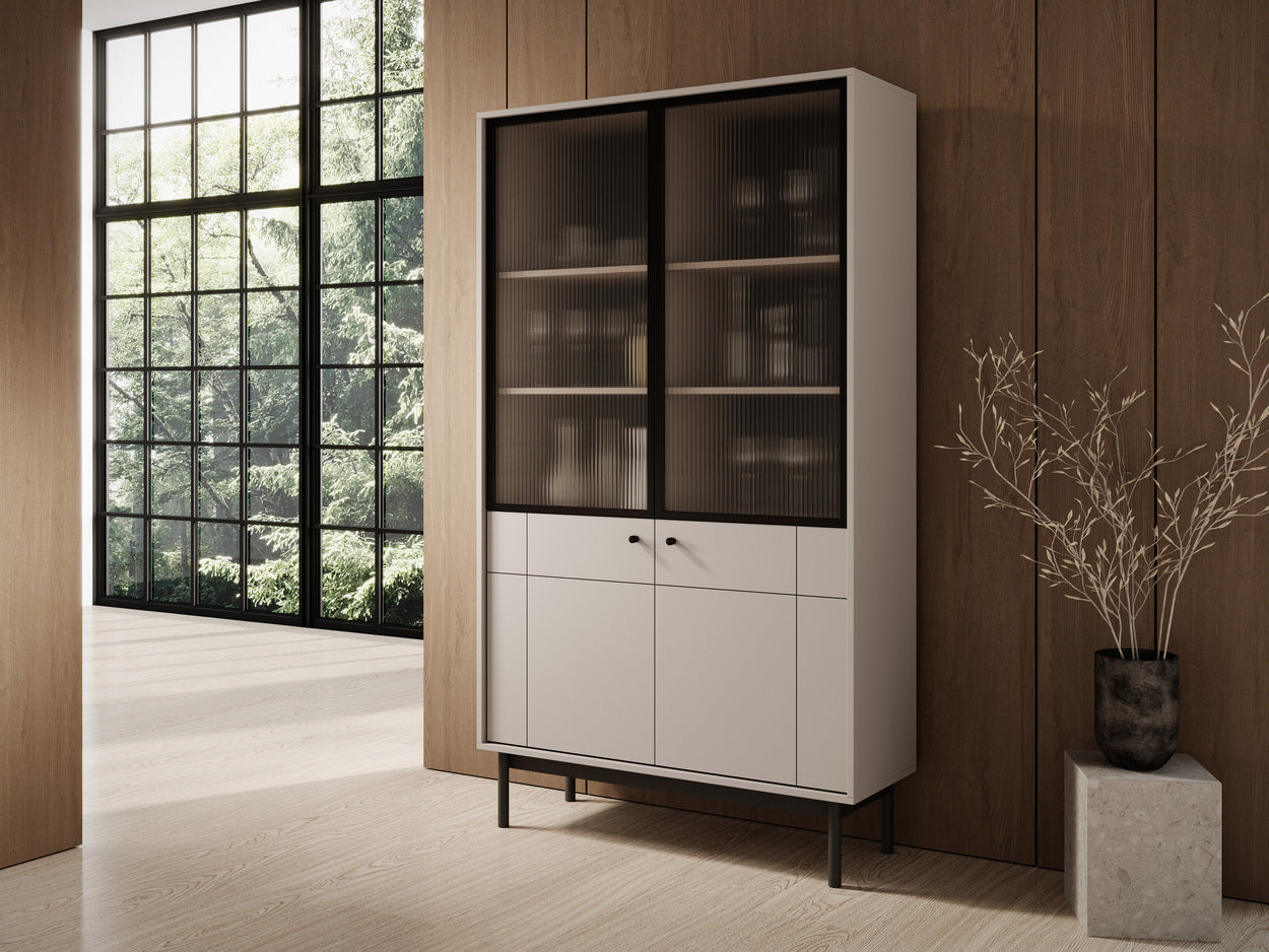 PI Japandi Bücherregal mit Glasfront WT104 in Kaschmir