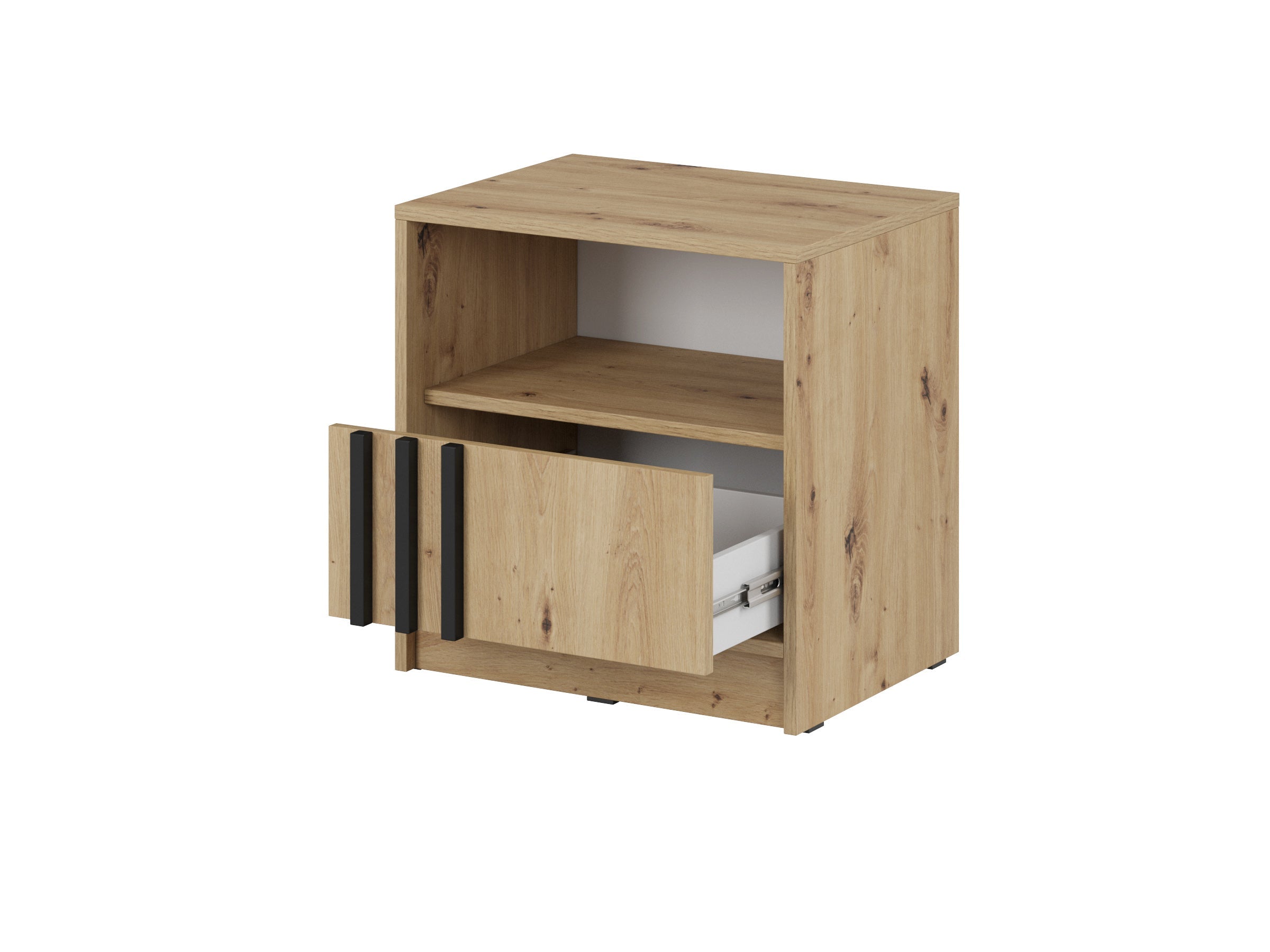 PI Nelly Nachttisch – Artisan Eiche / Schwarz