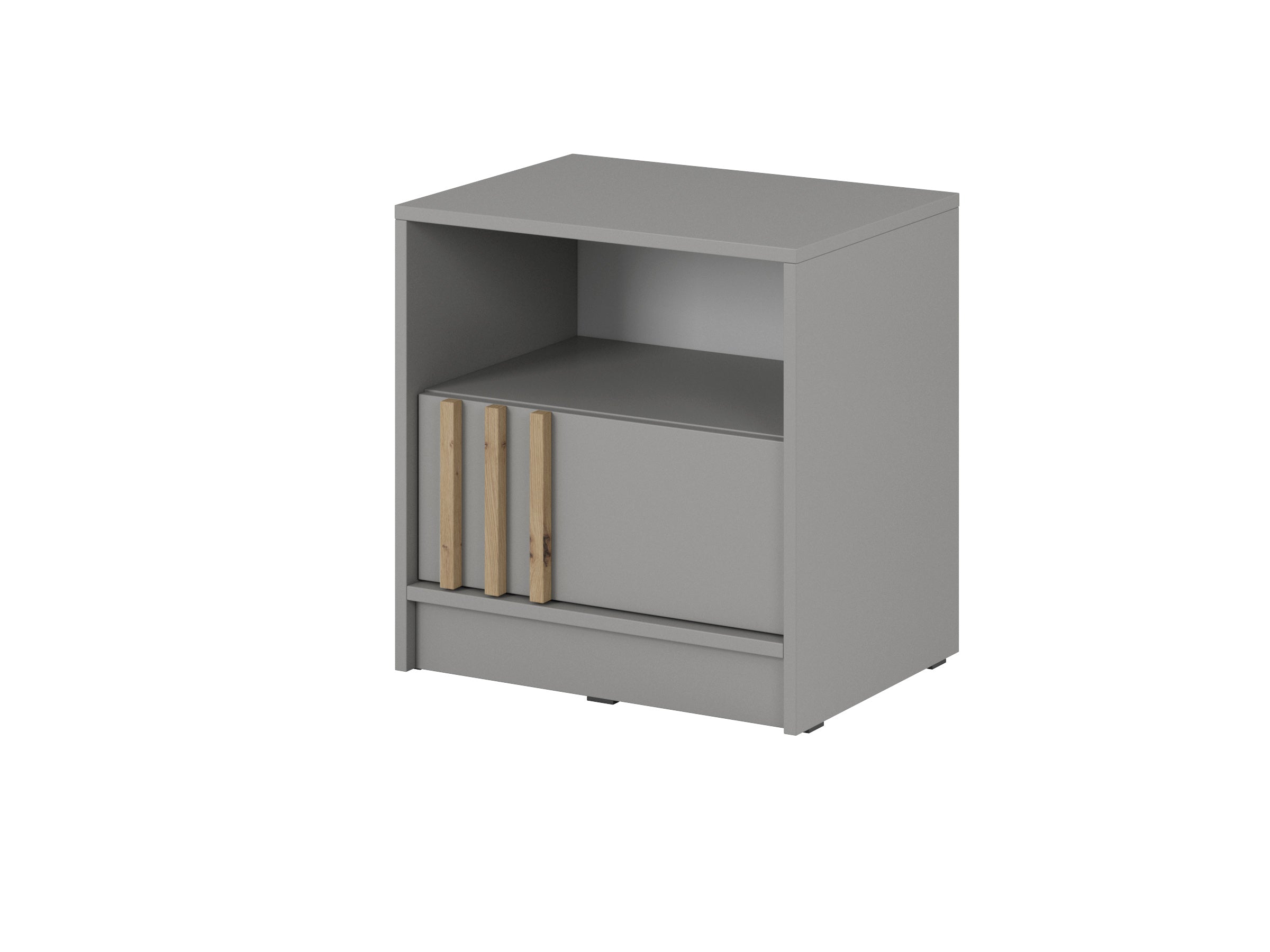 PI Nelly Nachttisch – Grau / Artisan Eiche