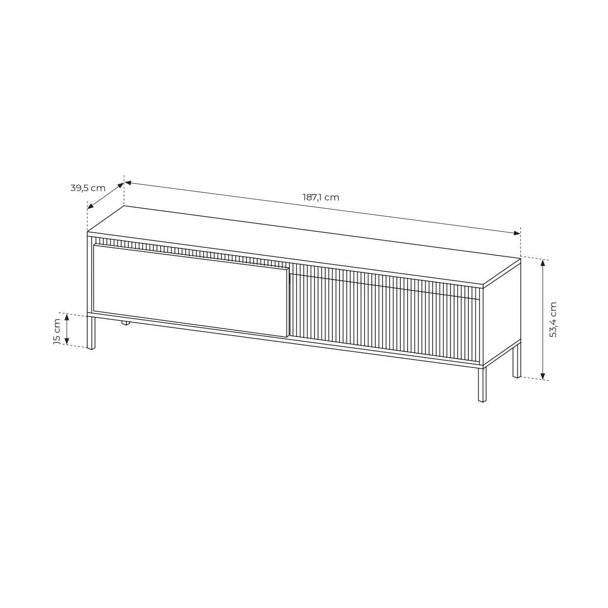 Lask Senso – TV Stand 187 cm Beige