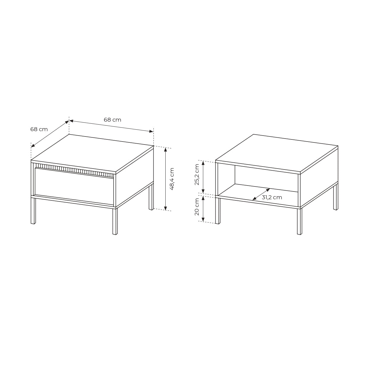 Lask Senso – Couchtisch 68 cm beige