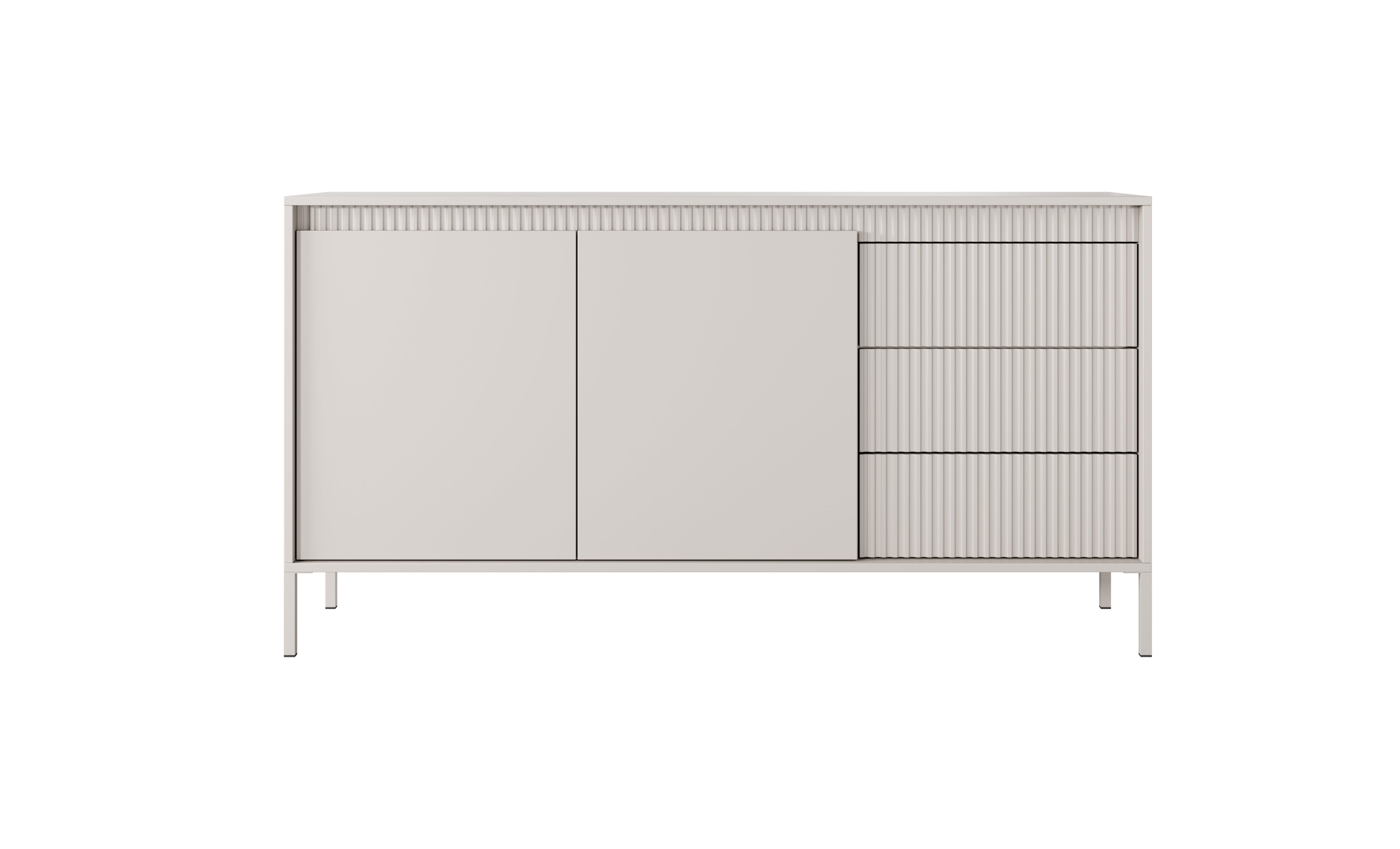 Lask Senso - Sideboard 153 cm beige (2 Türen, 3 Schubladen)
