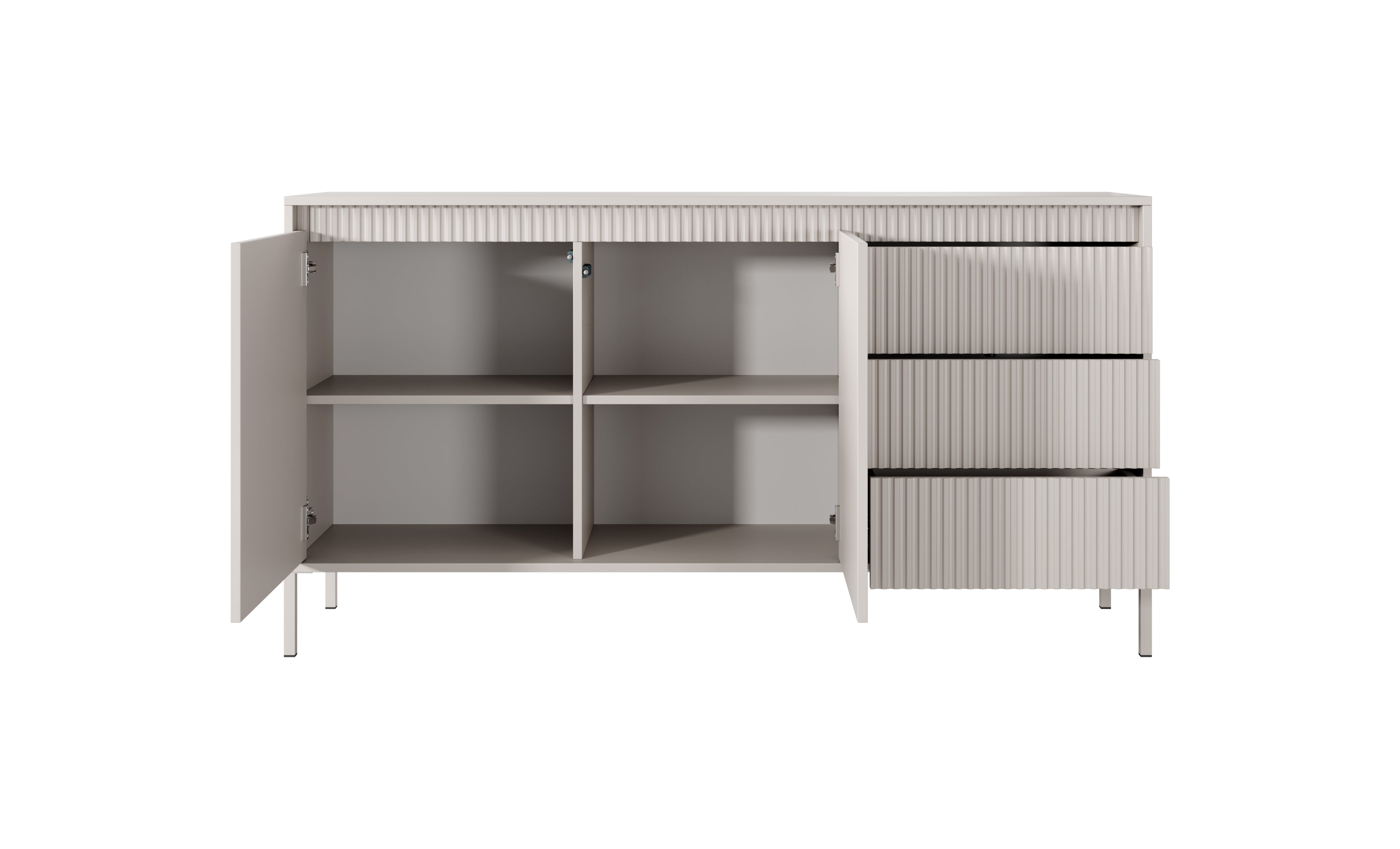 Lask Senso - Sideboard 153 cm beige (2 Türen, 3 Schubladen)