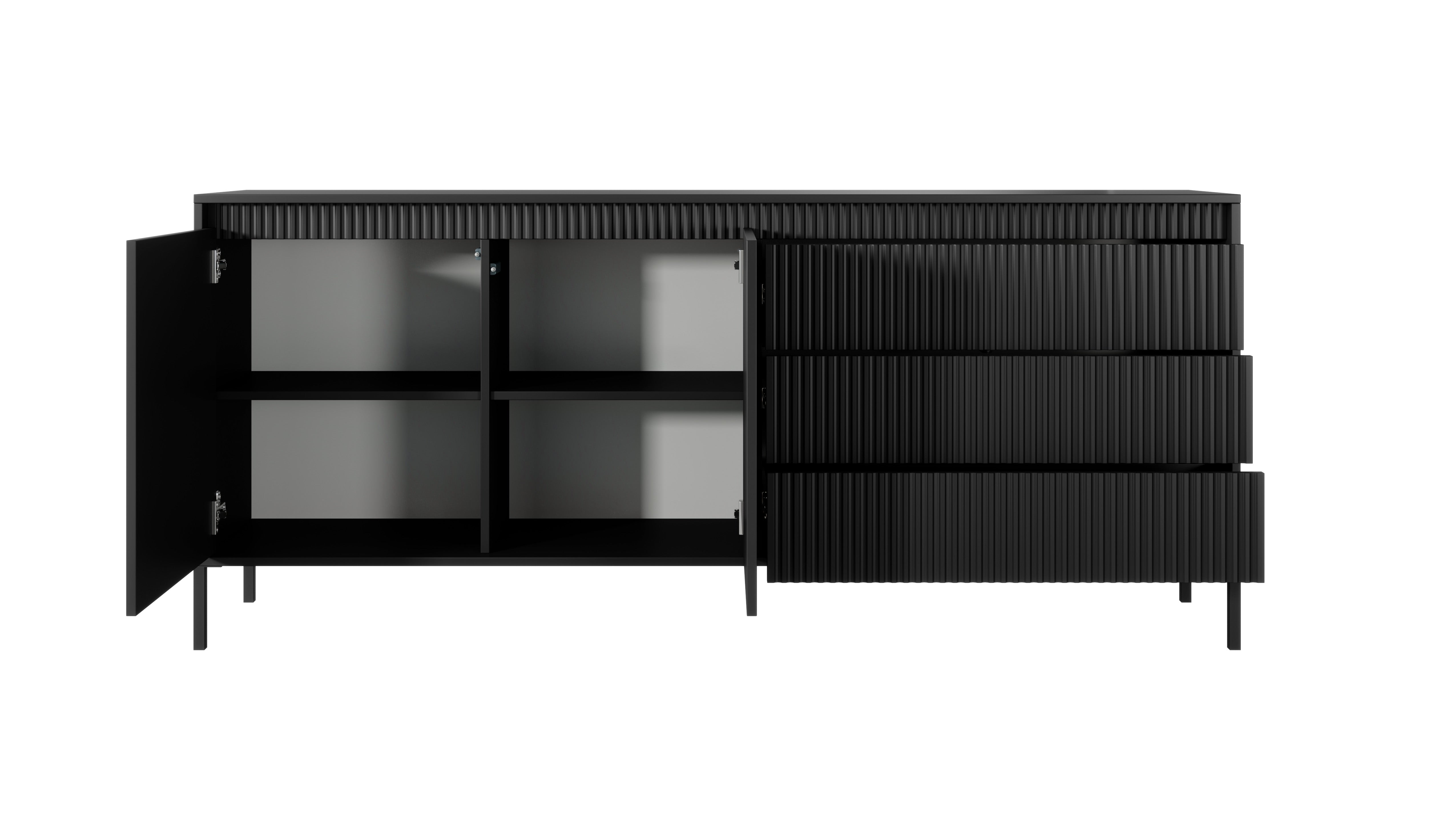 Lask Senso – Sideboard 187 cm Black (2 Doors, 3 Drawers)