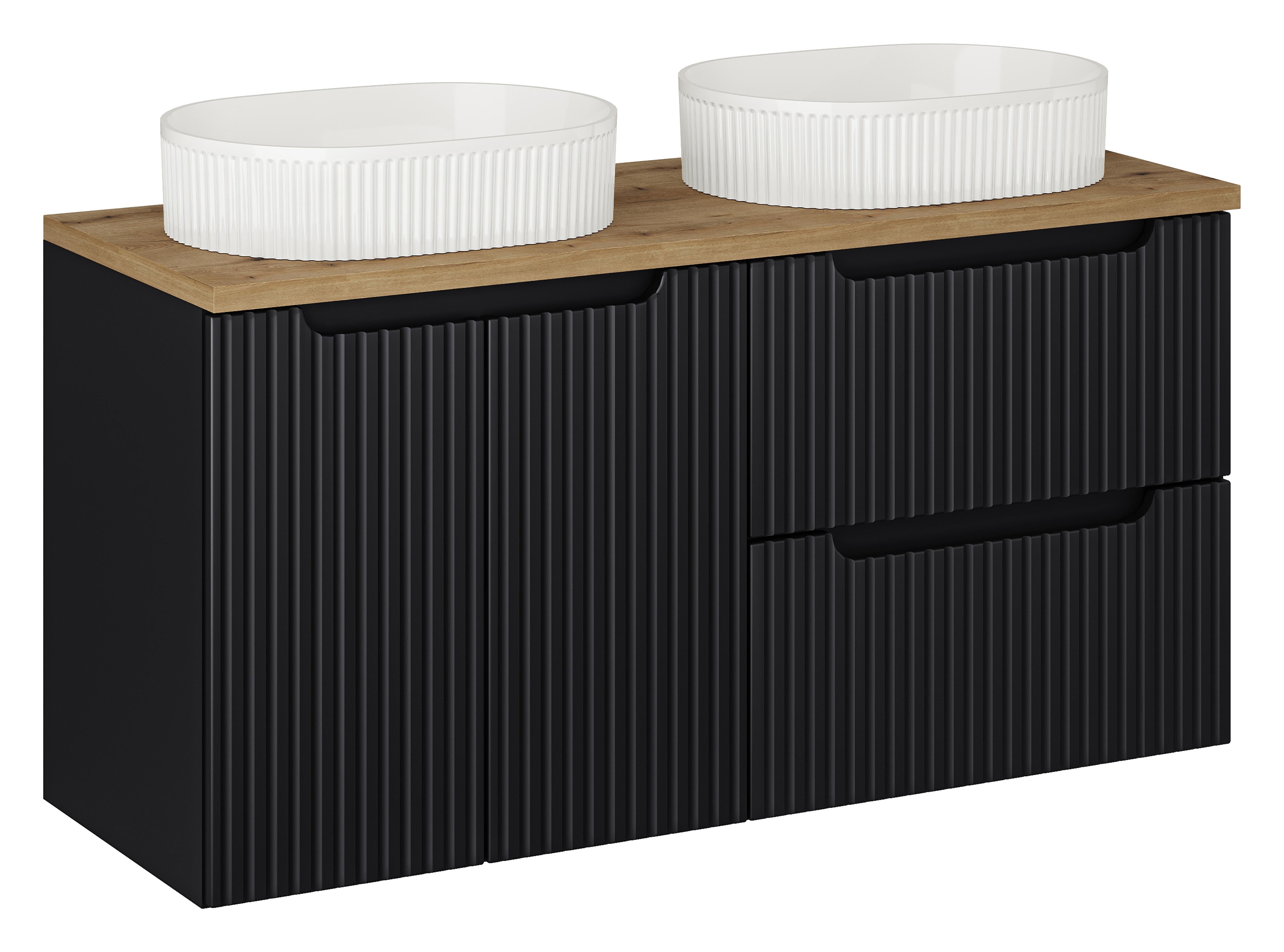Nova Black 120CM Bathroom Sett SET-NOB B OAK UN BEYOND 5 WH
