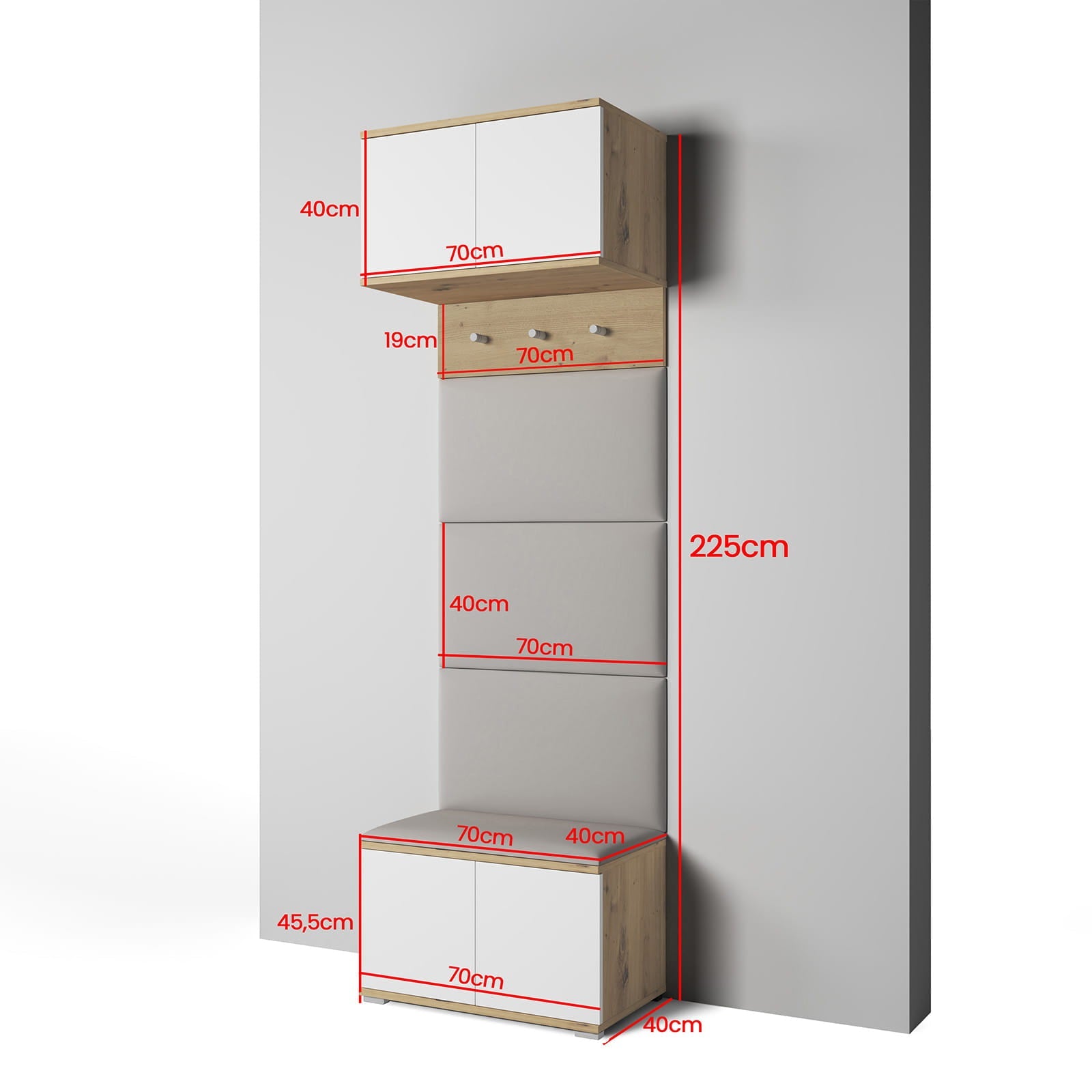 PK Sevilla 5 Hallway Wardrobe - Misty Rose
