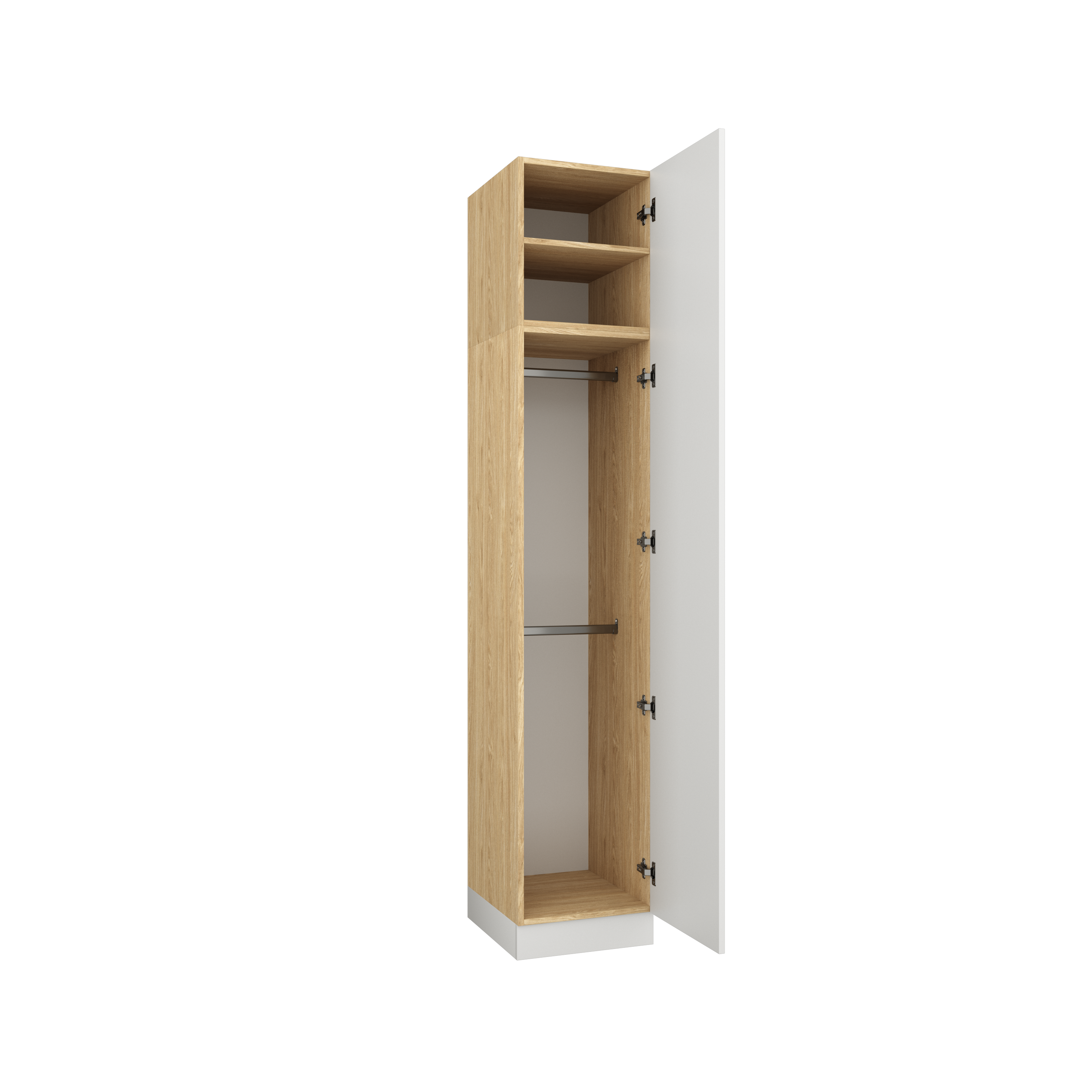 SLEEP VARIA Customizable Bedroom Build-in System with Nightstands – Oiled Oak / White Gloss