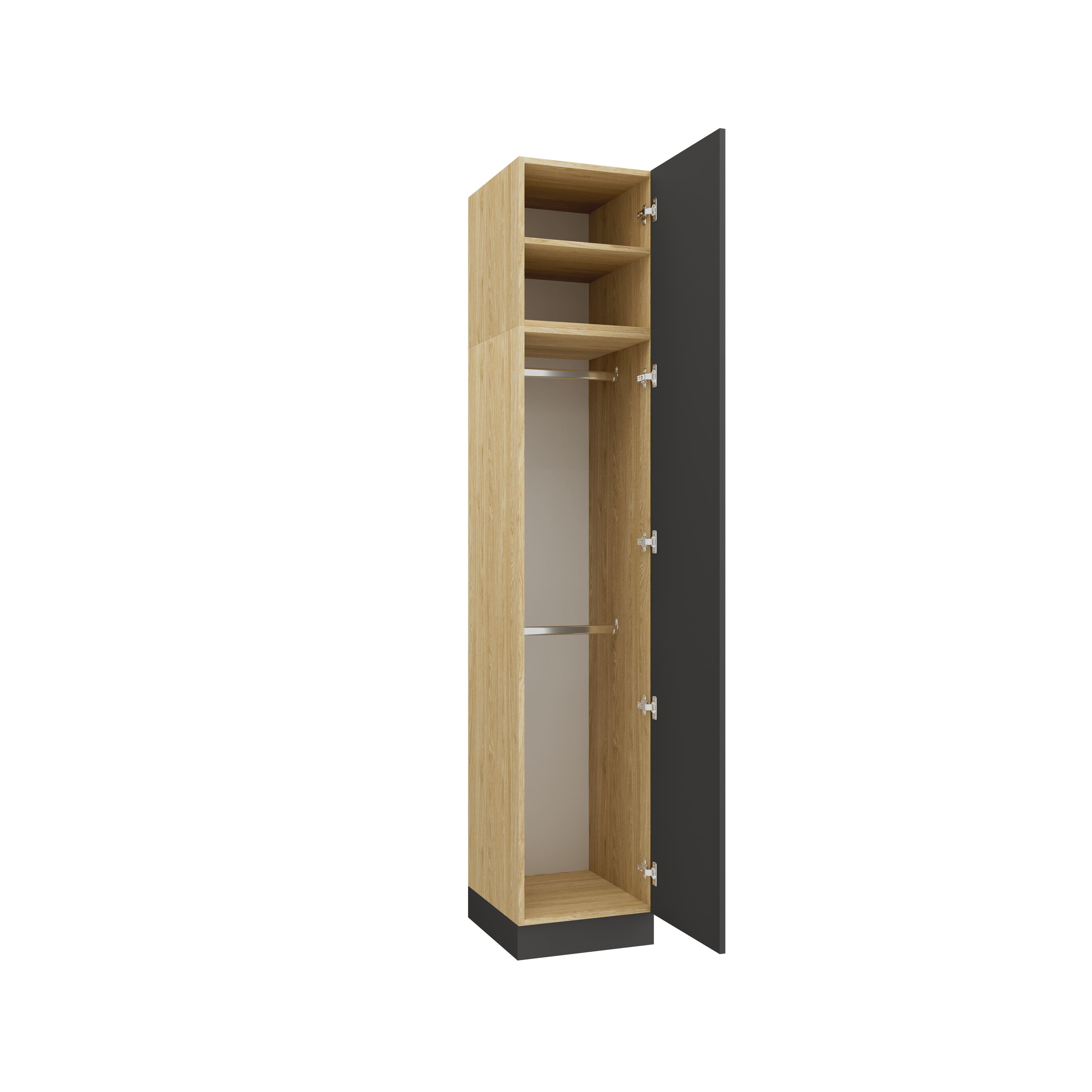 SLEEP VARIA Customizable Bedroom Build-in System with Nightstands – Oiled Oak / Graphite