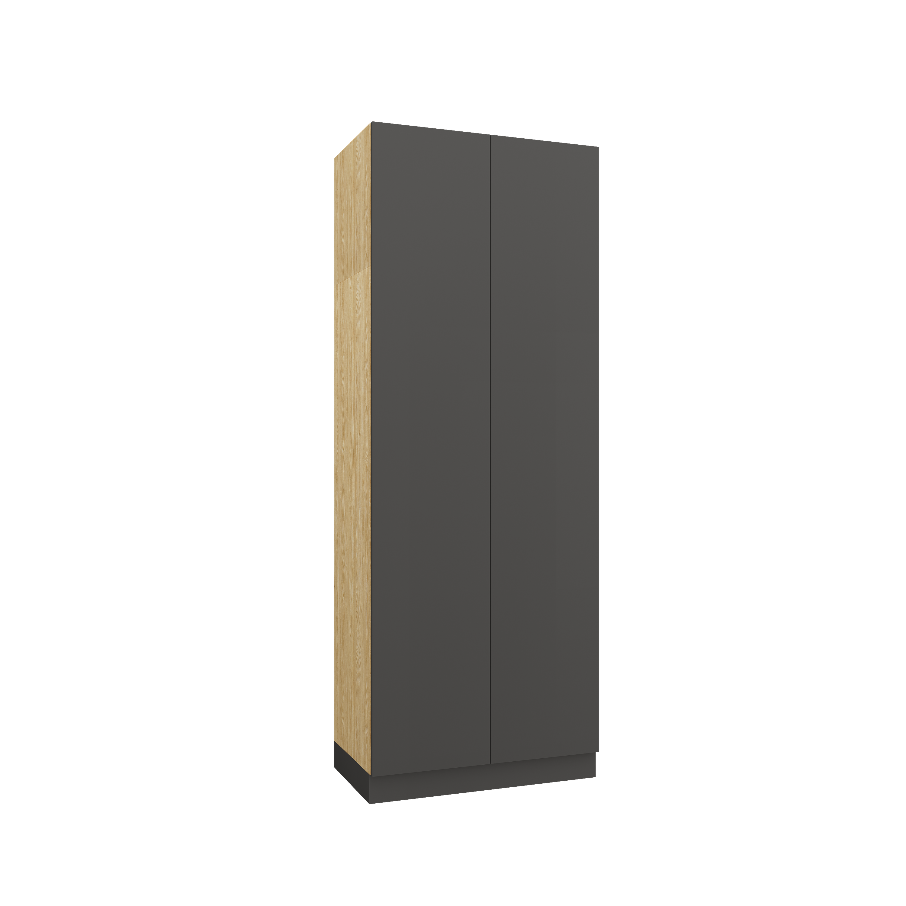 Sleep Varia Zweitüriger Kleiderschrank - 90 cm - Eiche geölt/Graphit