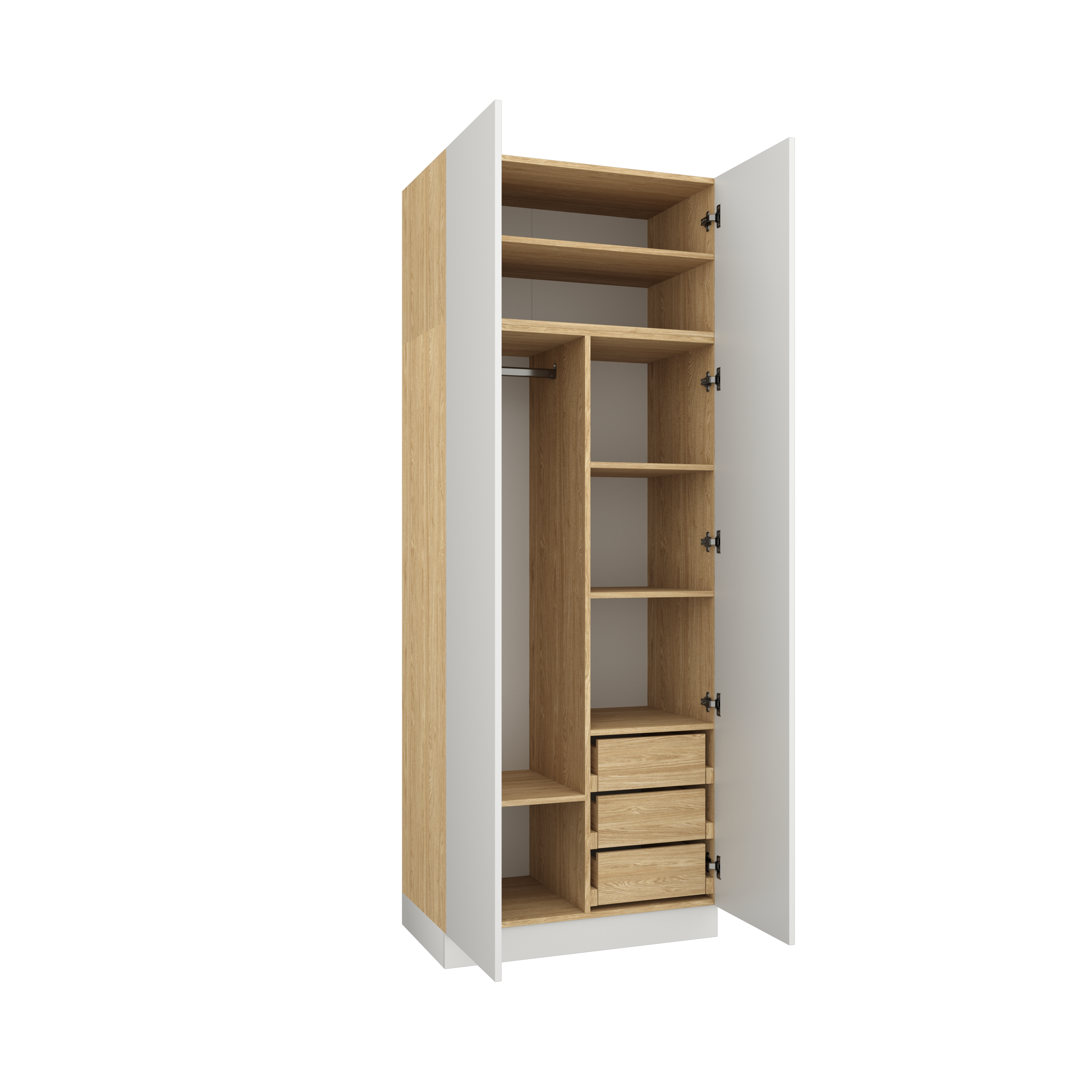 SLEEP VARIA Customizable Bedroom Build-in System – Oiled Oak / White Matt