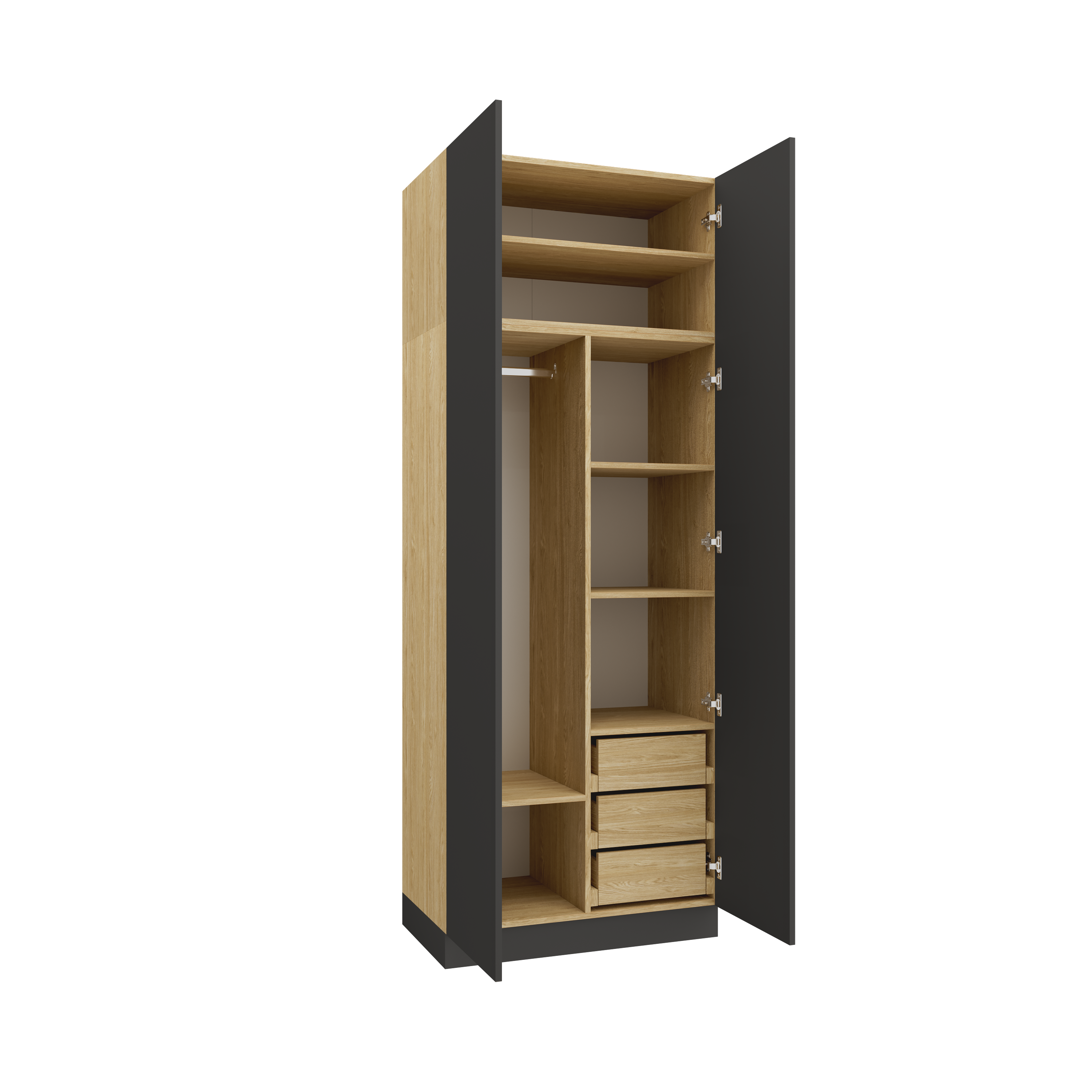 SLEEP VARIA Customizable Bedroom Build-in System – Oiled Oak / Graphite