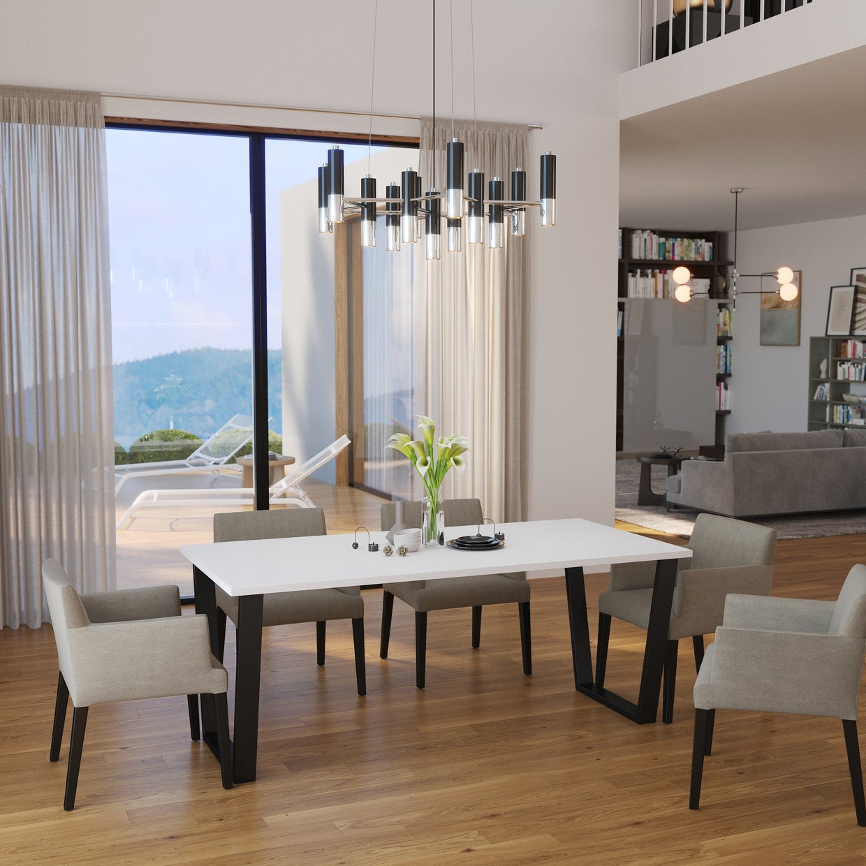 LE Cezar Dining Table – White 185 x 67 cm