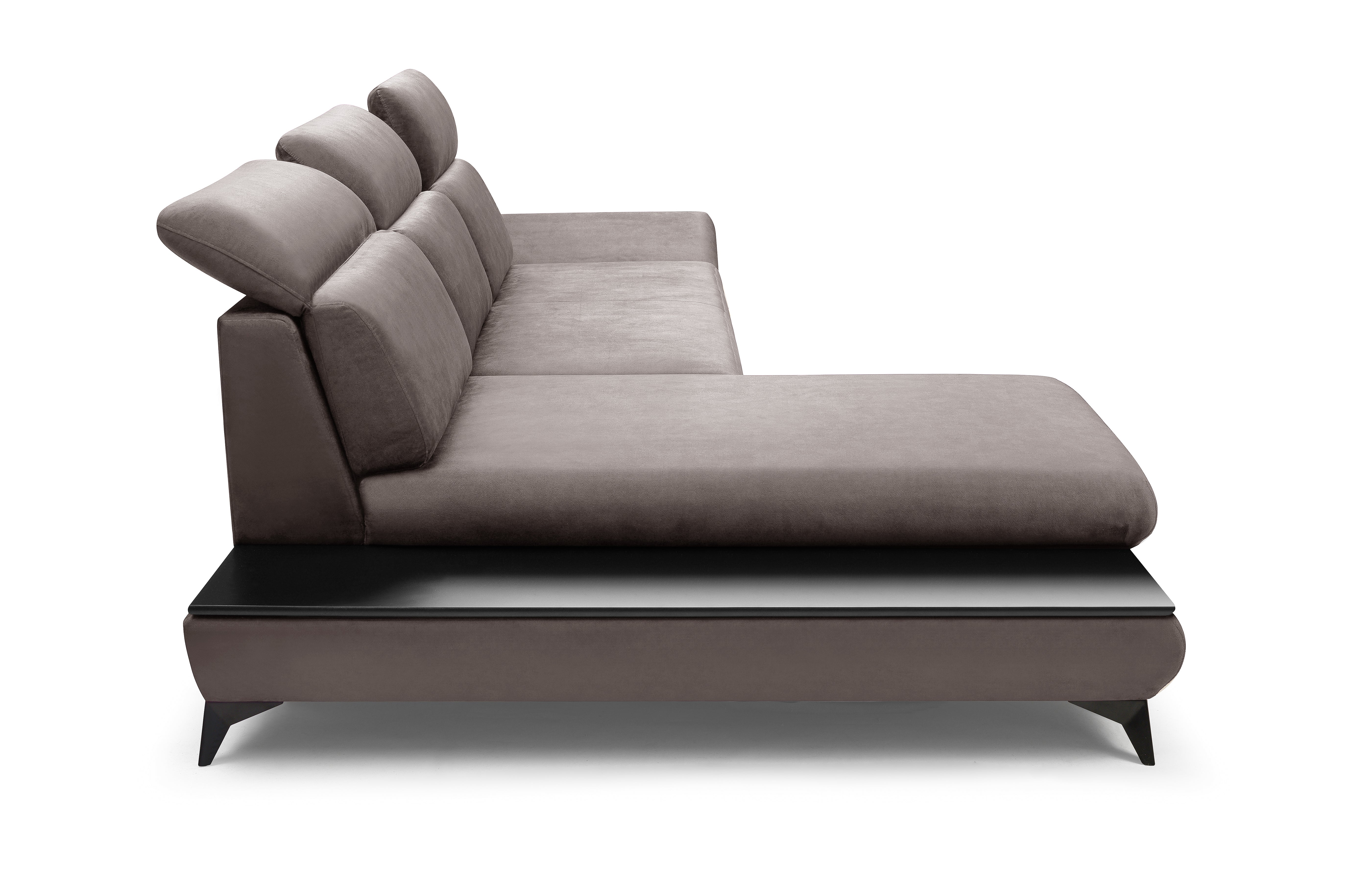 Lask TITAN Ecksofa mit Holzablage und verstellbaren Kopfstützen – 280 x 166 cm – Links- oder Rechtskonfiguration