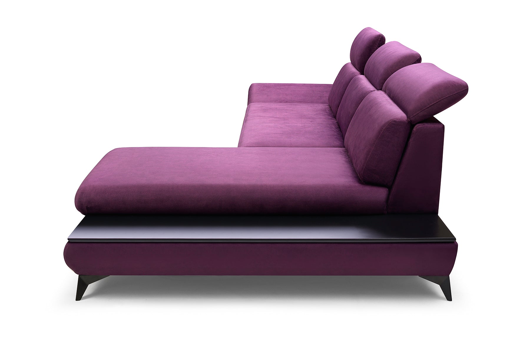 Lask TITAN Ecksofa mit Holzablage und verstellbaren Kopfstützen – 280 x 166 cm – Links- oder Rechtskonfiguration