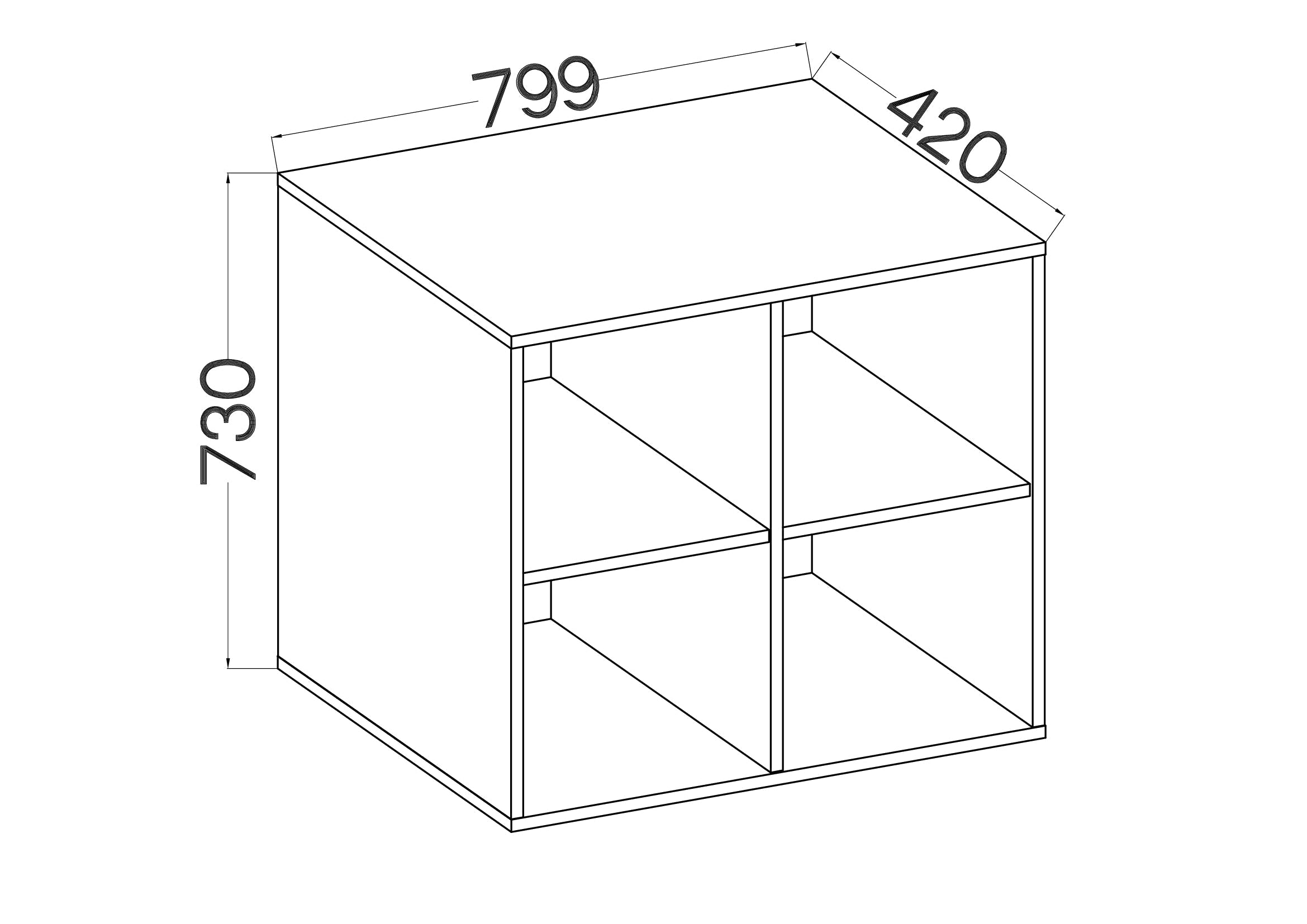 LE Malta 103 Oberschrank/Bücherregal aus Artisan-Eiche