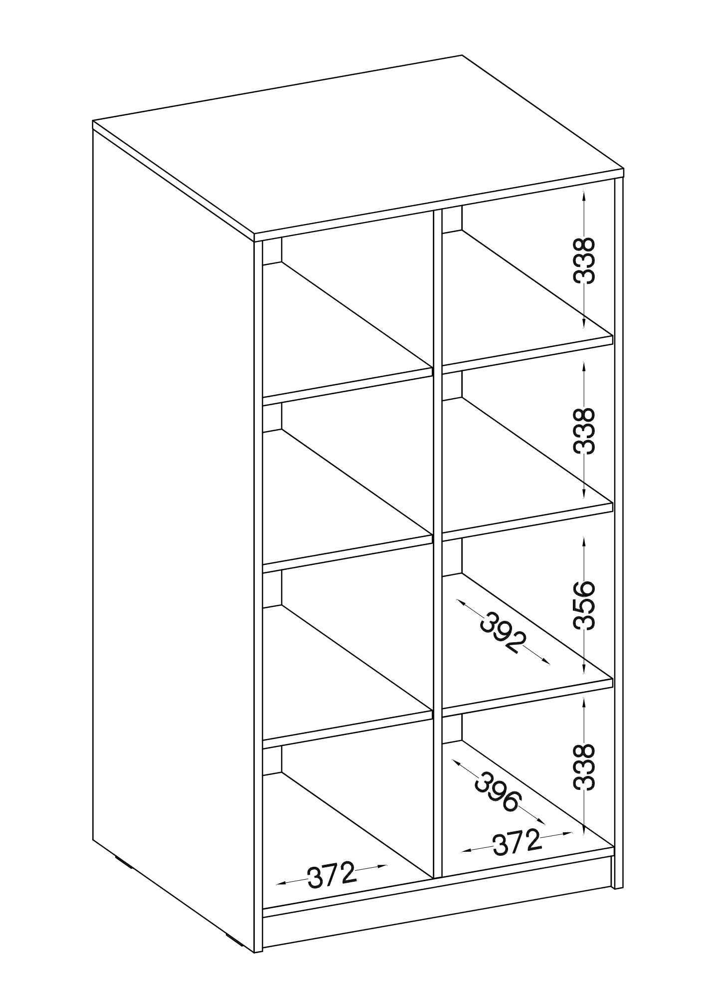LE Malta 106 Unteres Bücherregal aus Artisan-Eiche