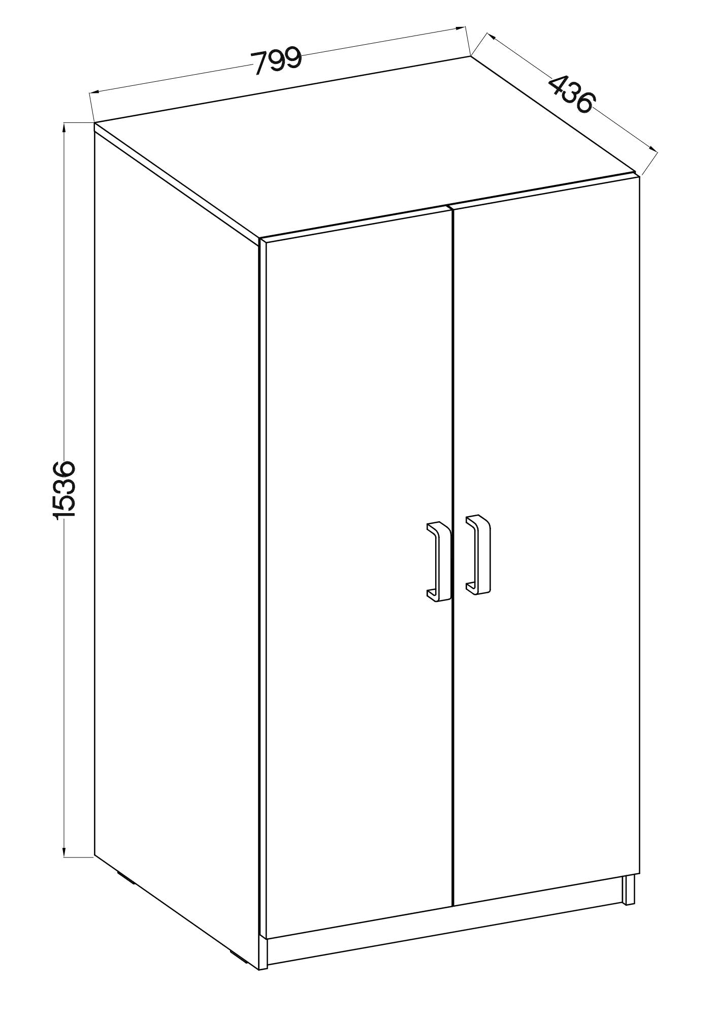 LE Malta 107 2F Wardrobe in Artisan Oak