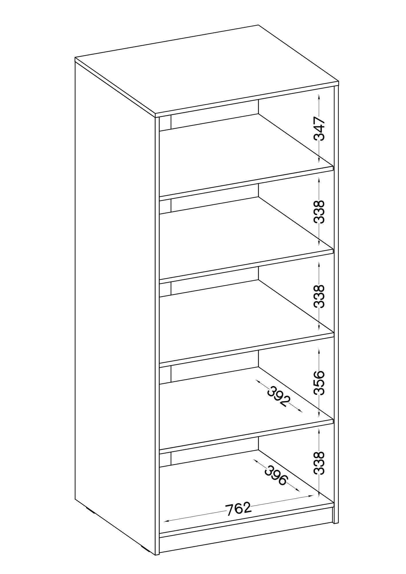 LE Malta 110 Unteres Bücherregal aus Artisan-Eiche