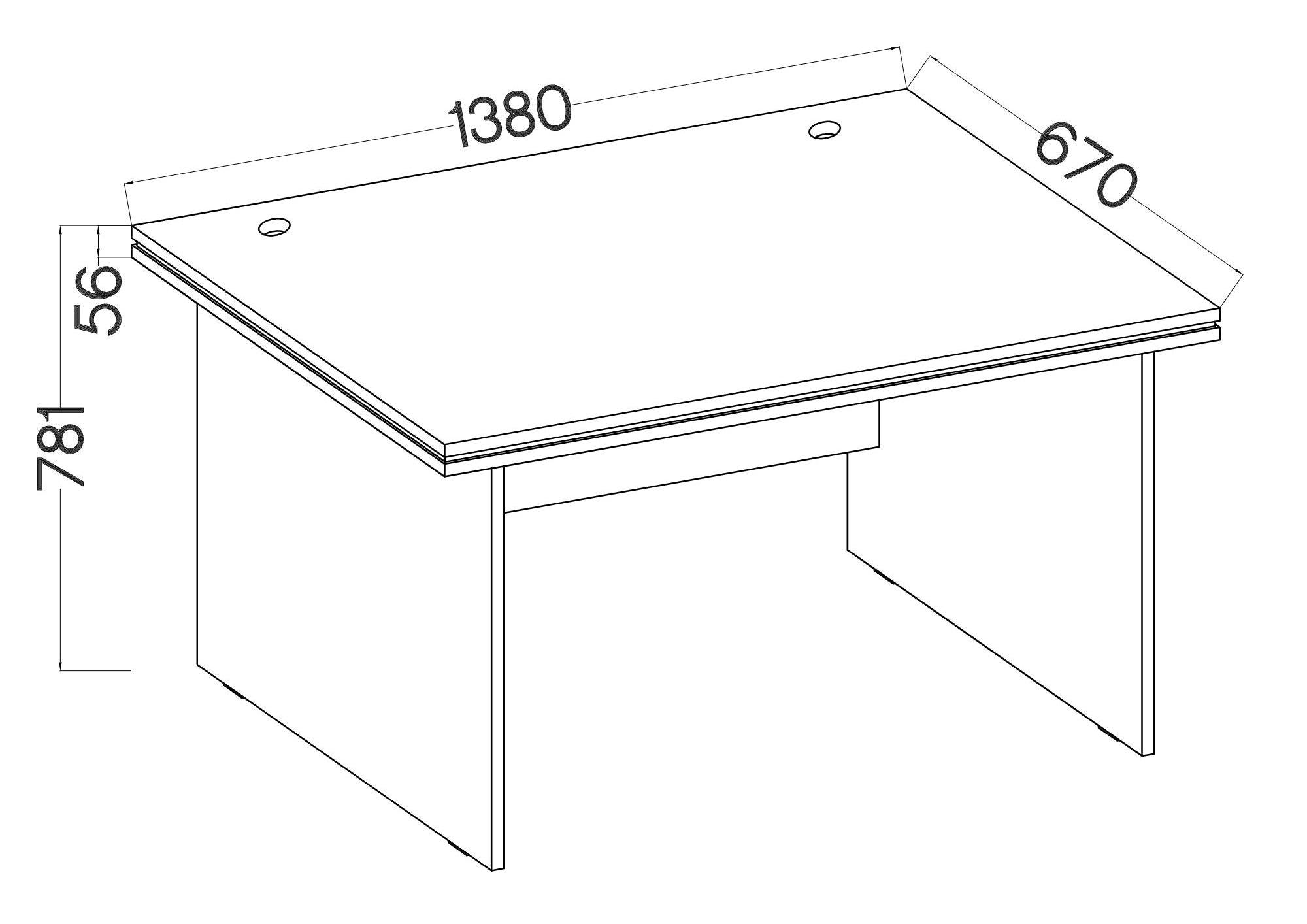LE Malta 180 Desk in Artisan Oak