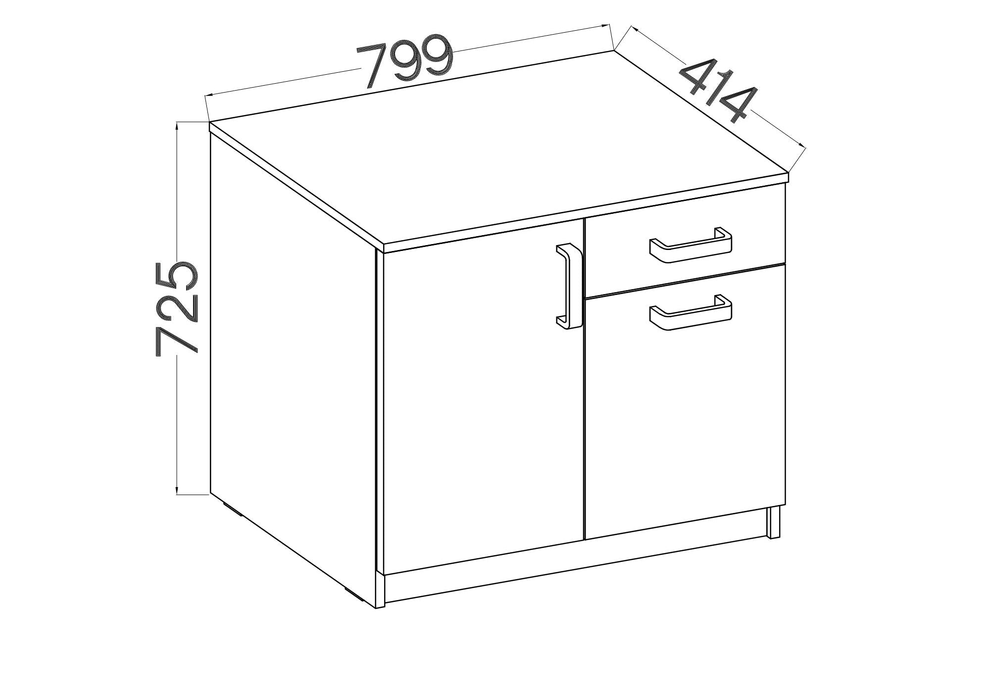 LE Malta 820 2F1S Sideboard in Artisan-Eiche &amp; Hellgrau