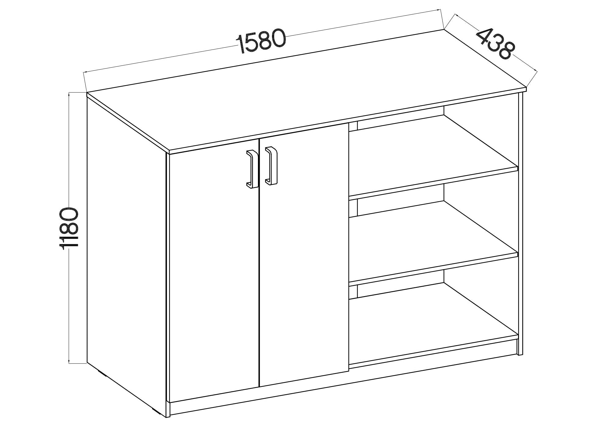LE Malta 830 2F Sideboard in Hellgrau