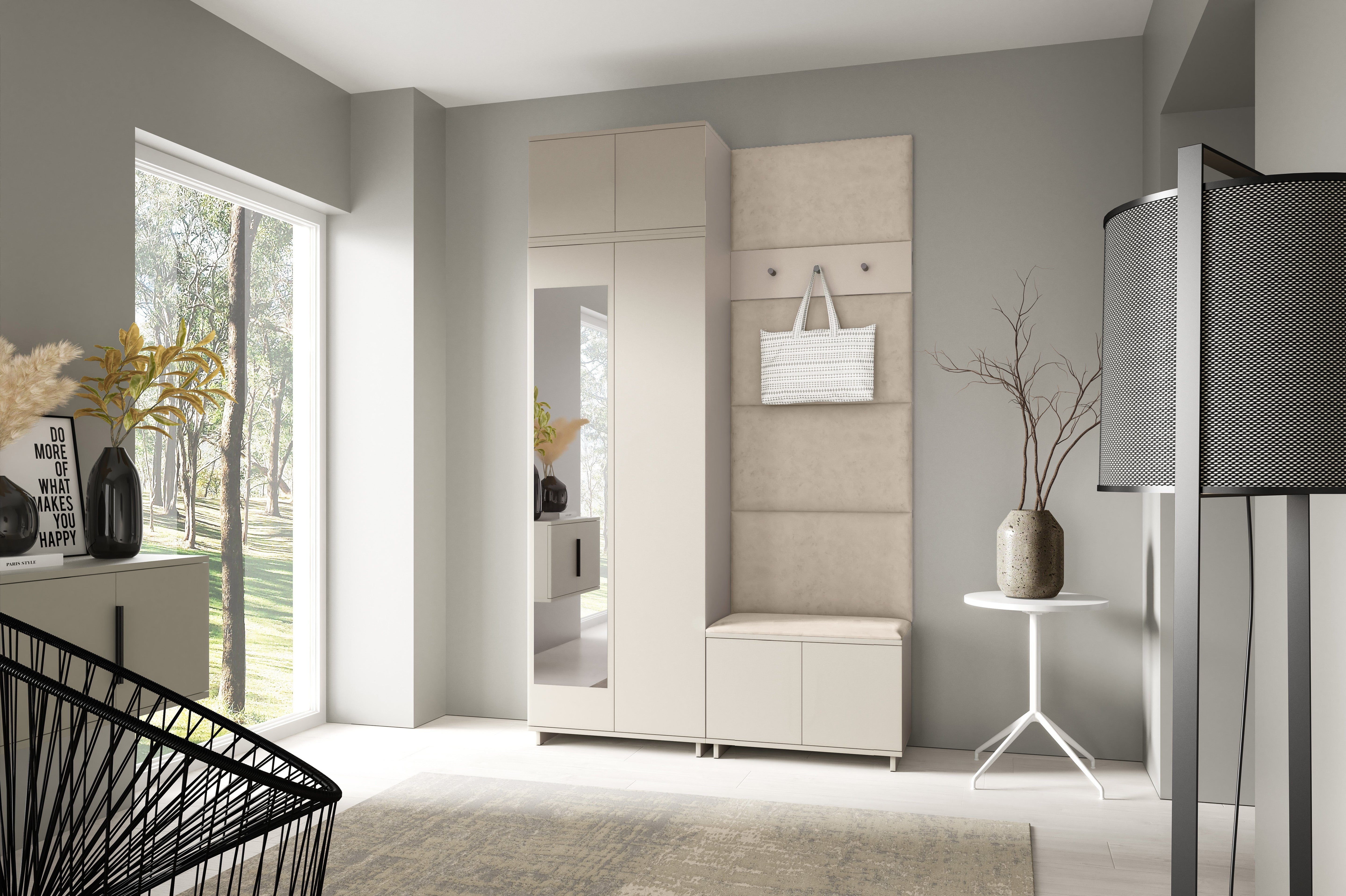 PK Bianco 4 Hallway Wardrobe Set - Light Beige