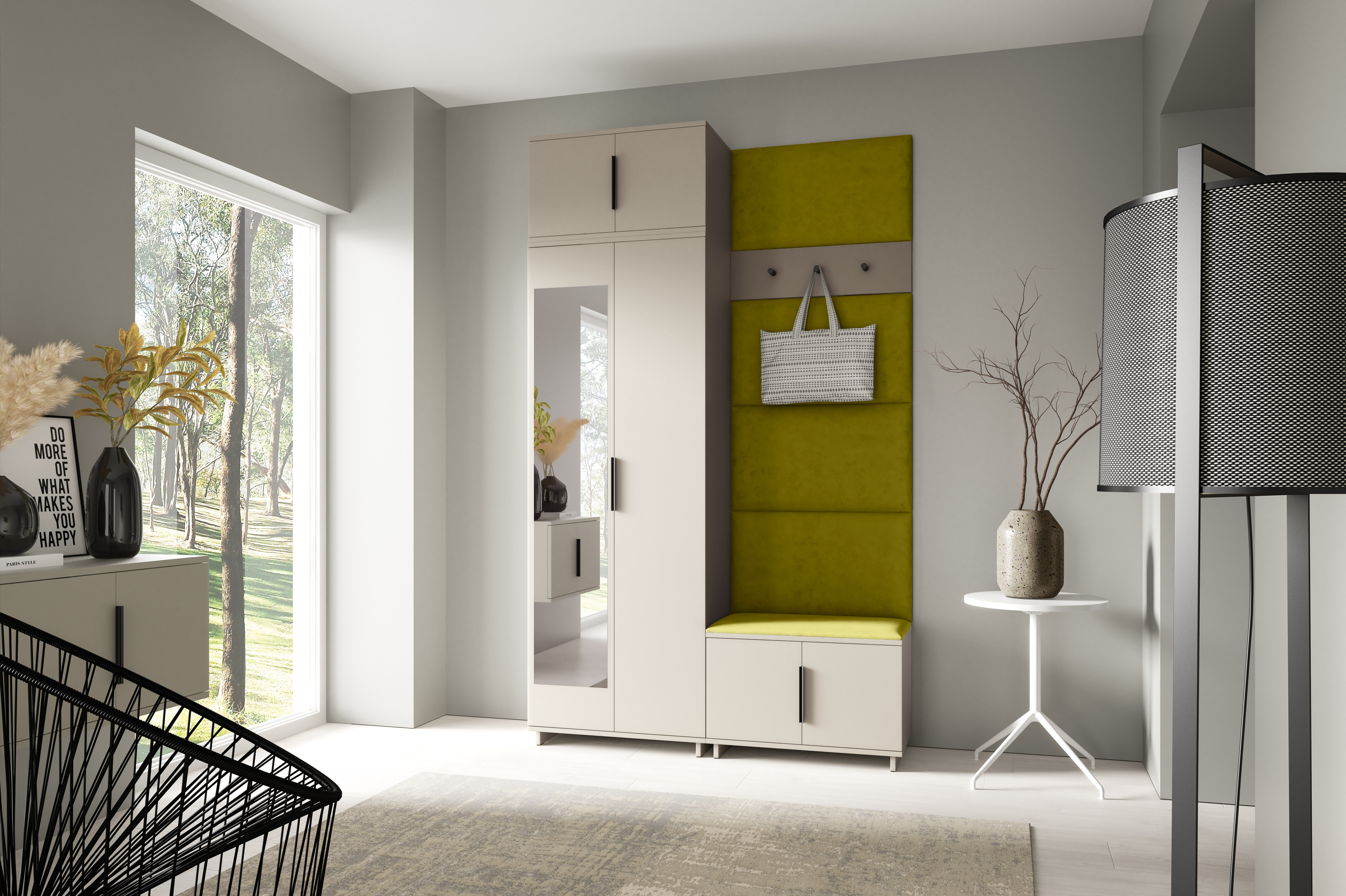 PK Bianco 4 Hallway Wardrobe Set - Green