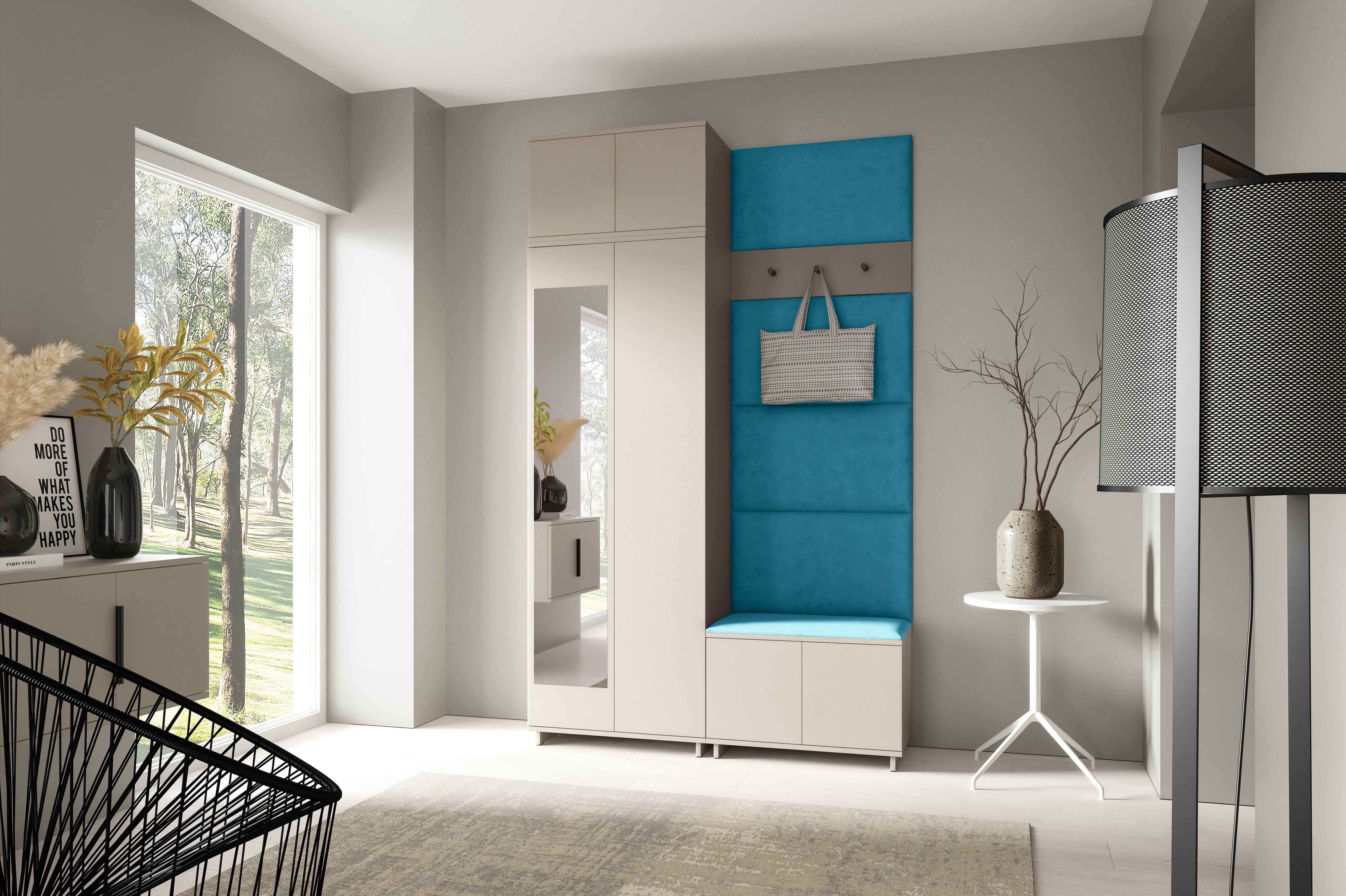 PK Bianco 4 Hallway Wardrobe Set - Azul