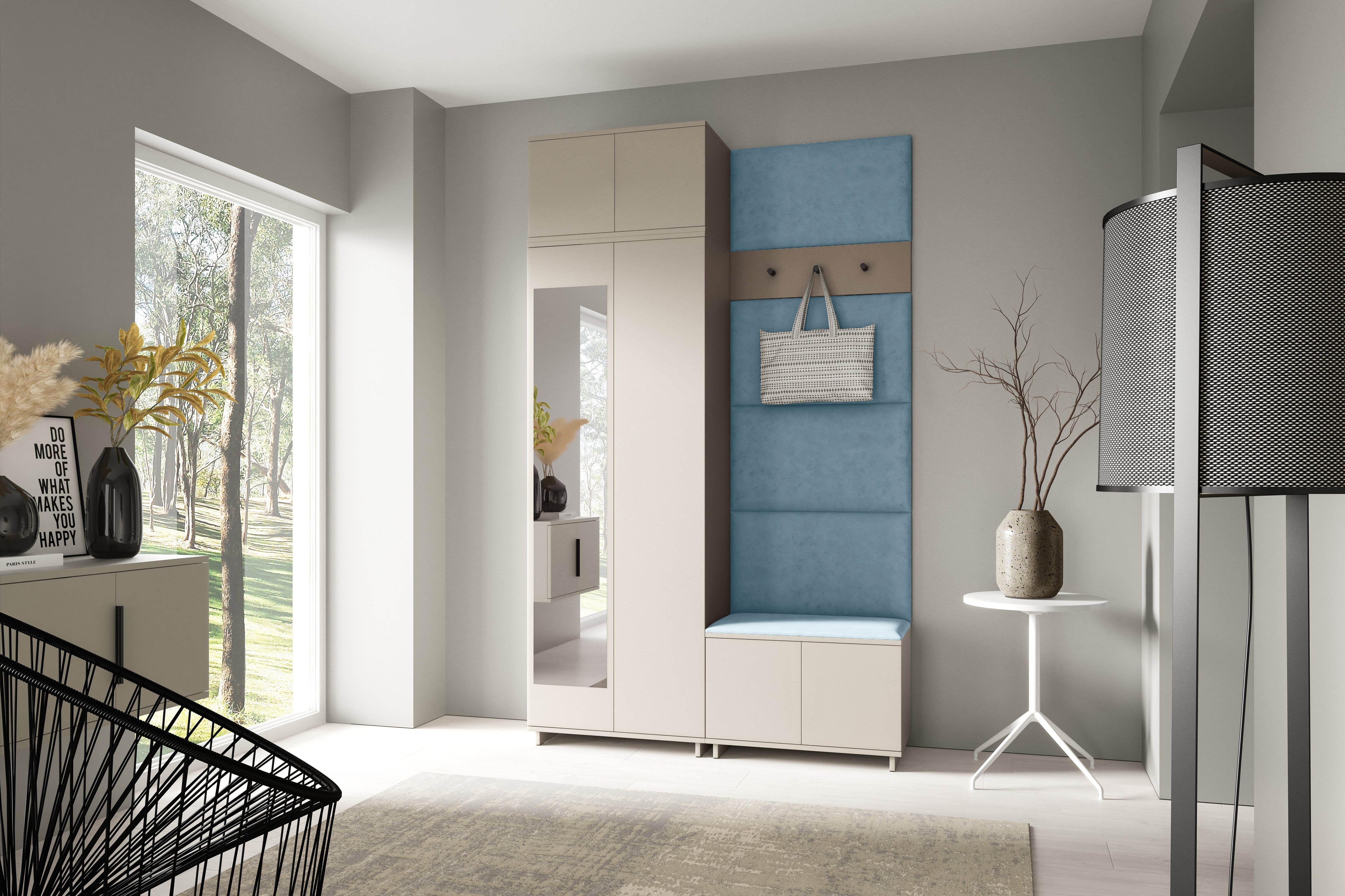 PK Bianco 4 Hallway Wardrobe Set - Aqua