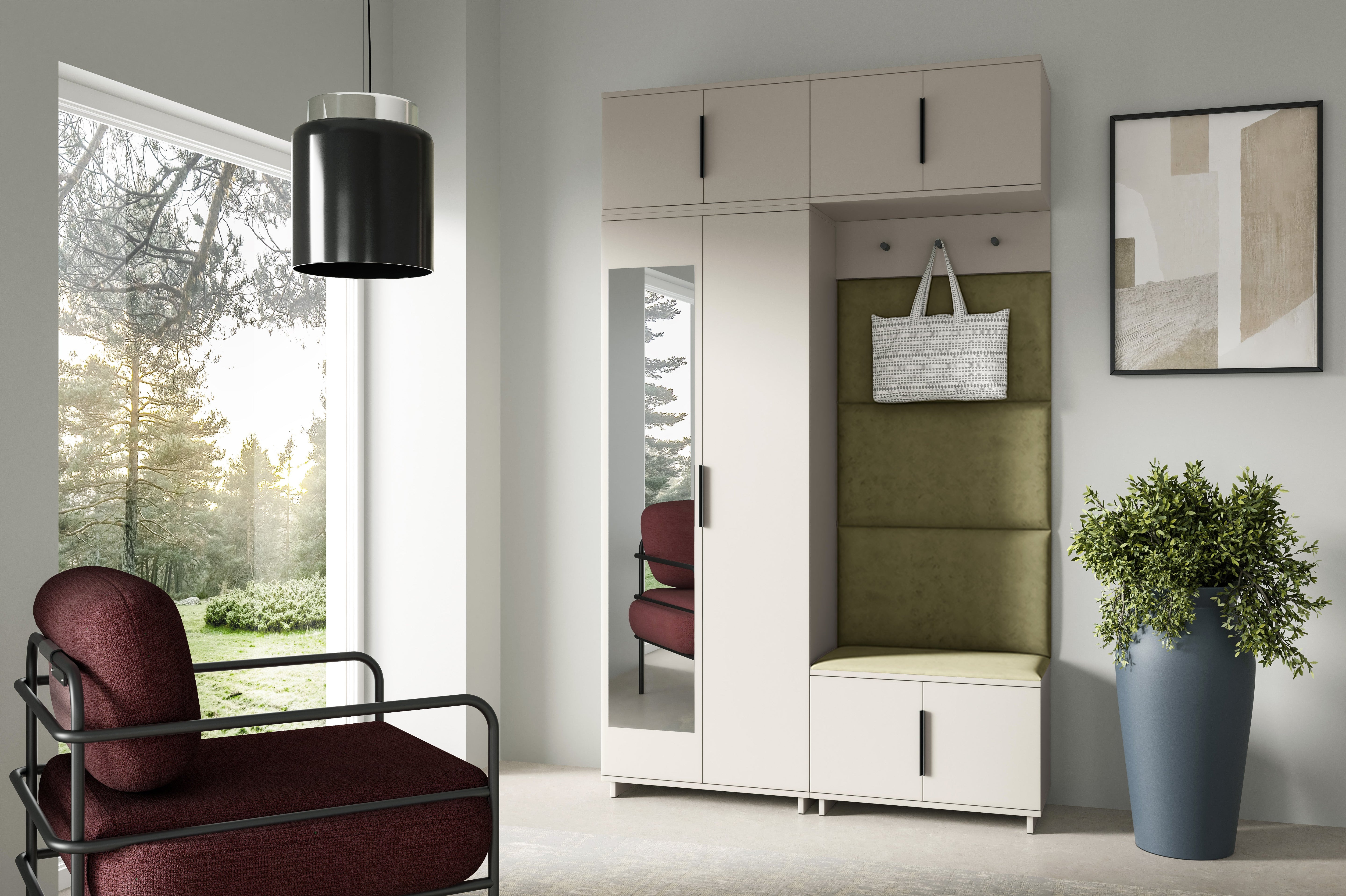 PK Bianco 1 Hallway Wardrobe Set - Olive