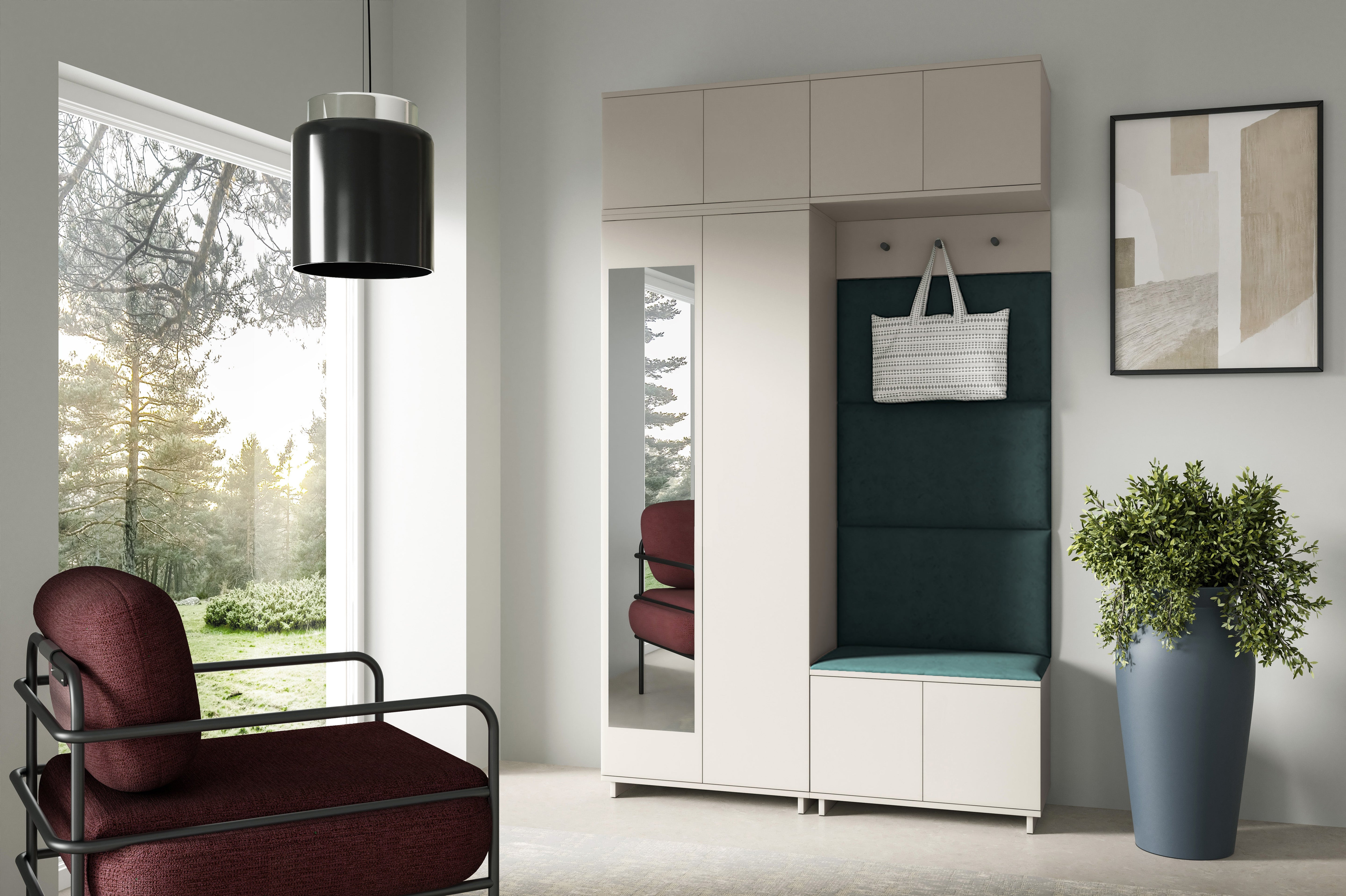 PK Bianco 1 Hallway Wardrobe Set - Bottle Green