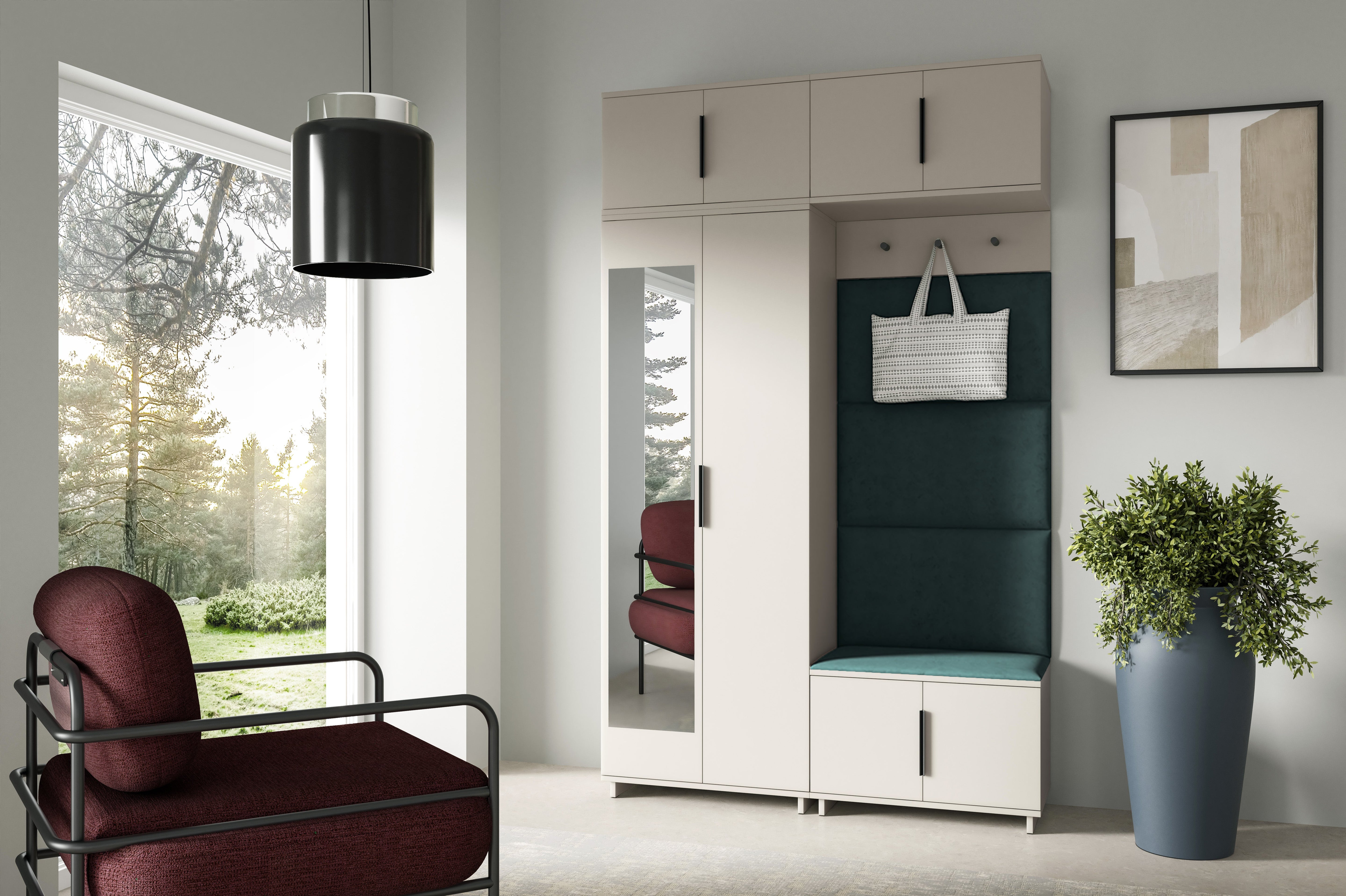 PK Bianco 1 Hallway Wardrobe Set - Bottle Green