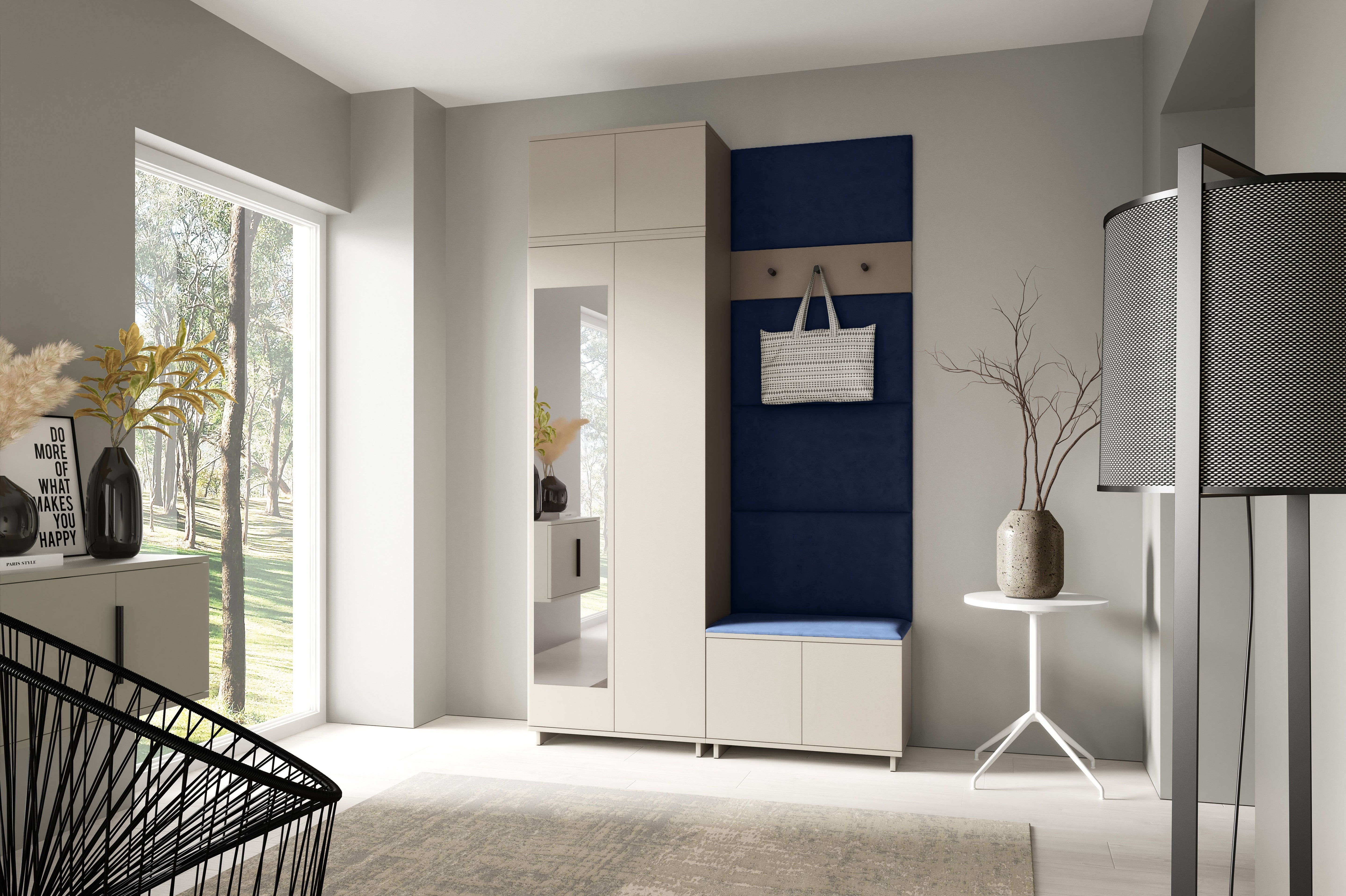 PK Bianco 4 Hallway Wardrobe Set - Deep Blue