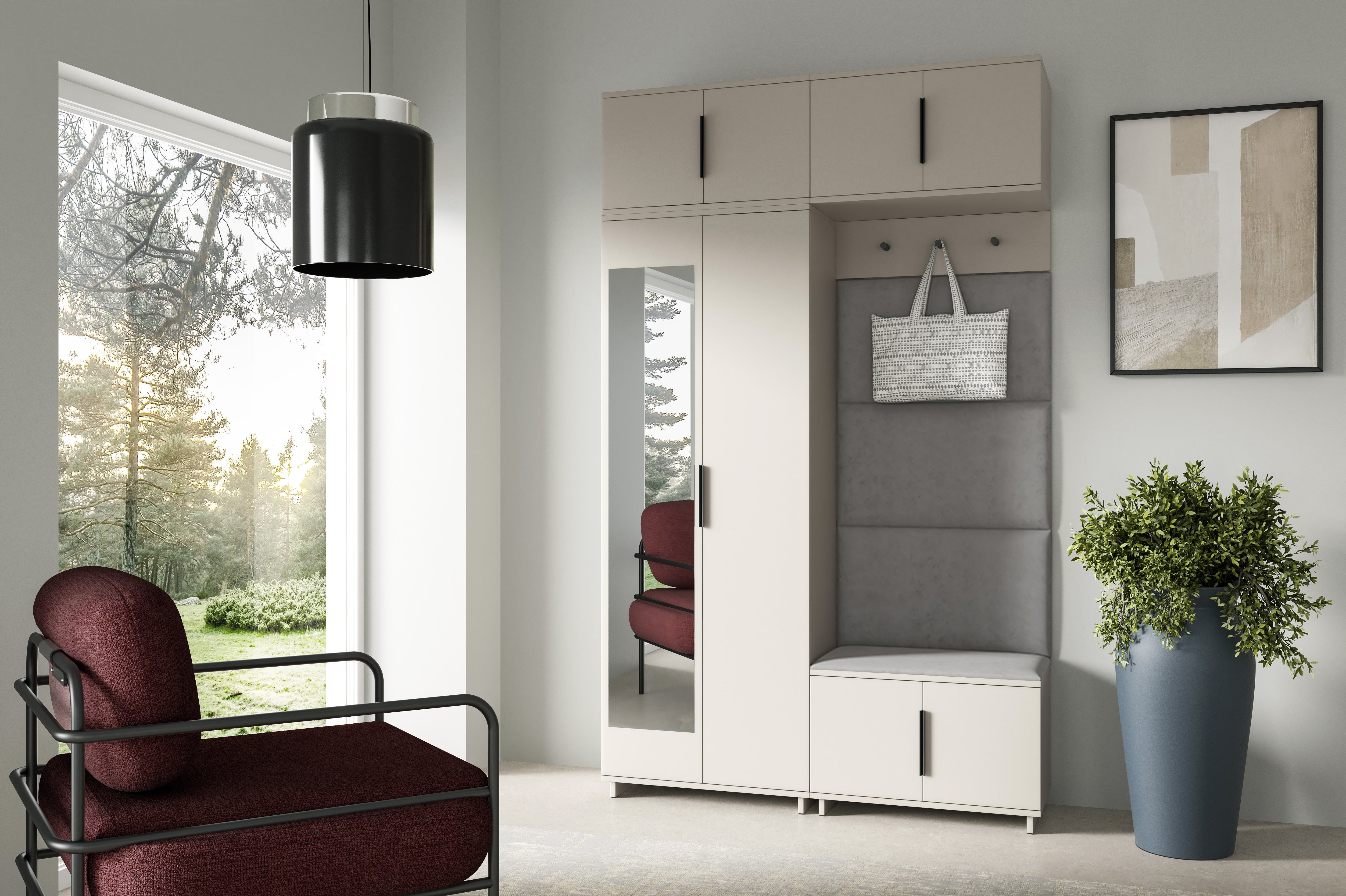 PK Bianco 1 Hallway Wardrobe Set - Ash
