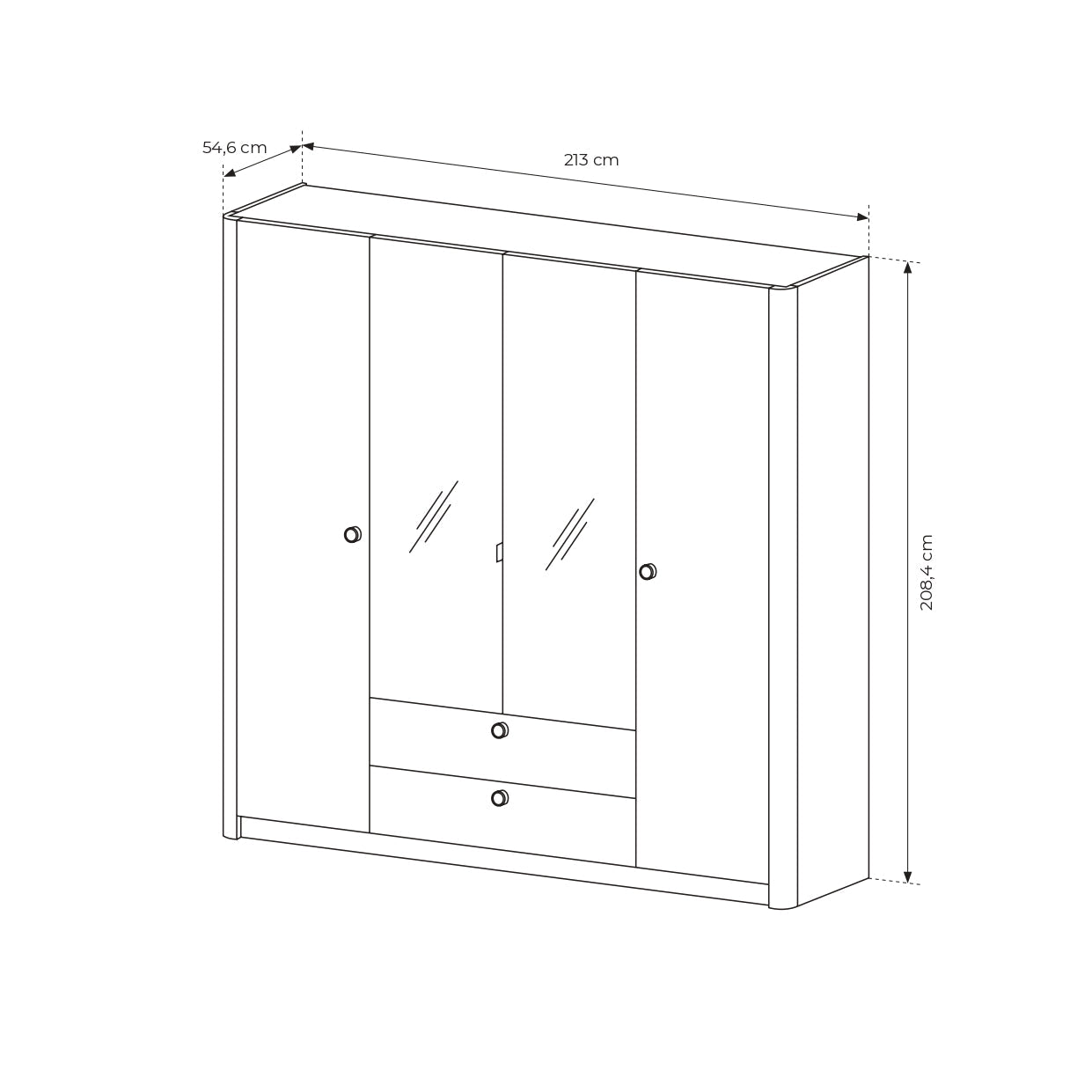 Lask Viki – 4-türiger Kleiderschrank